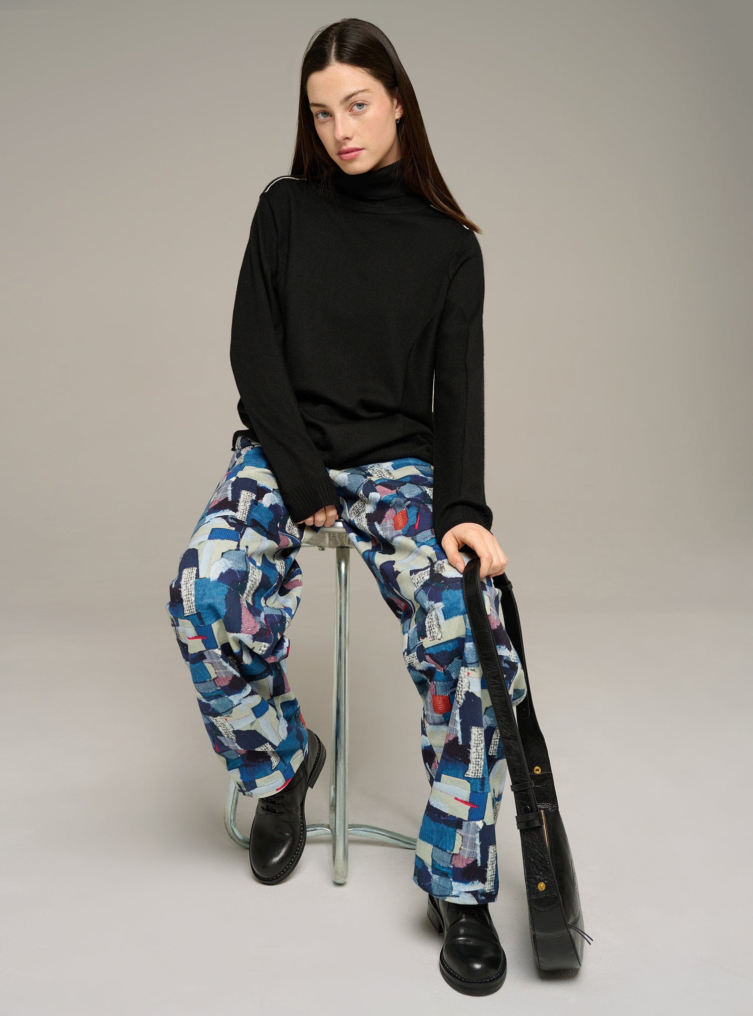 Cotélac acoté pull col roulé maille fine en laine