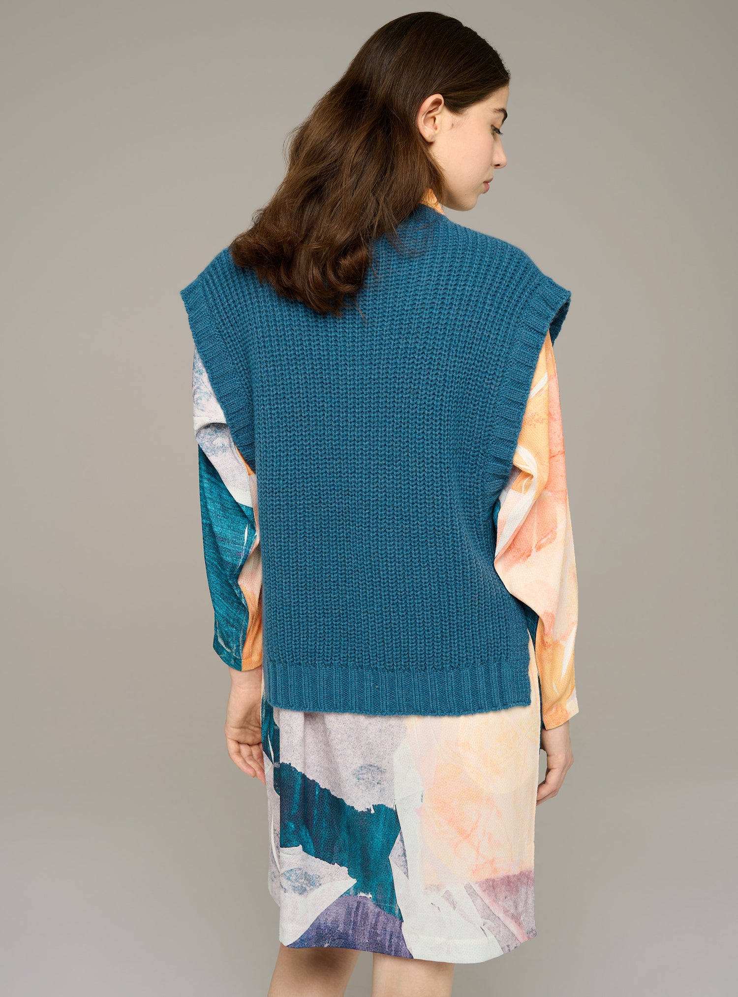 Ärmelloser Zopfstrickpullover