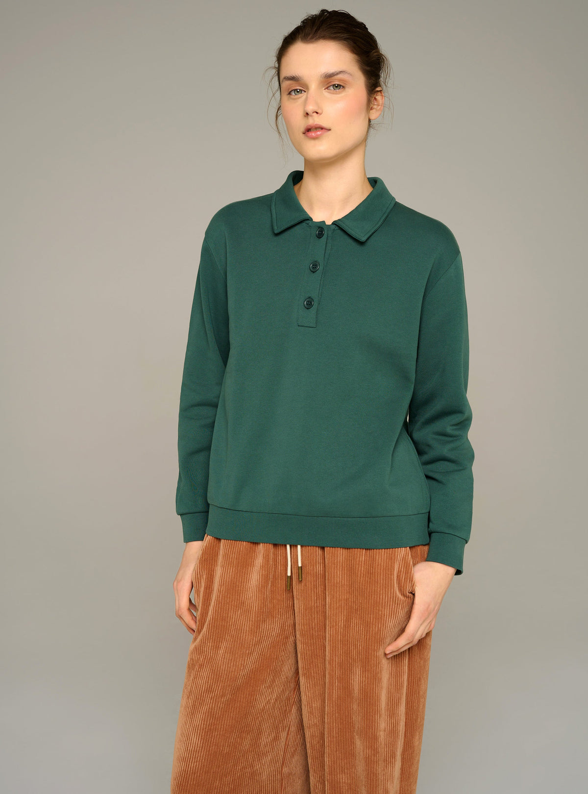 Cotélac acoté sweat oversize col polo en coton biologique
