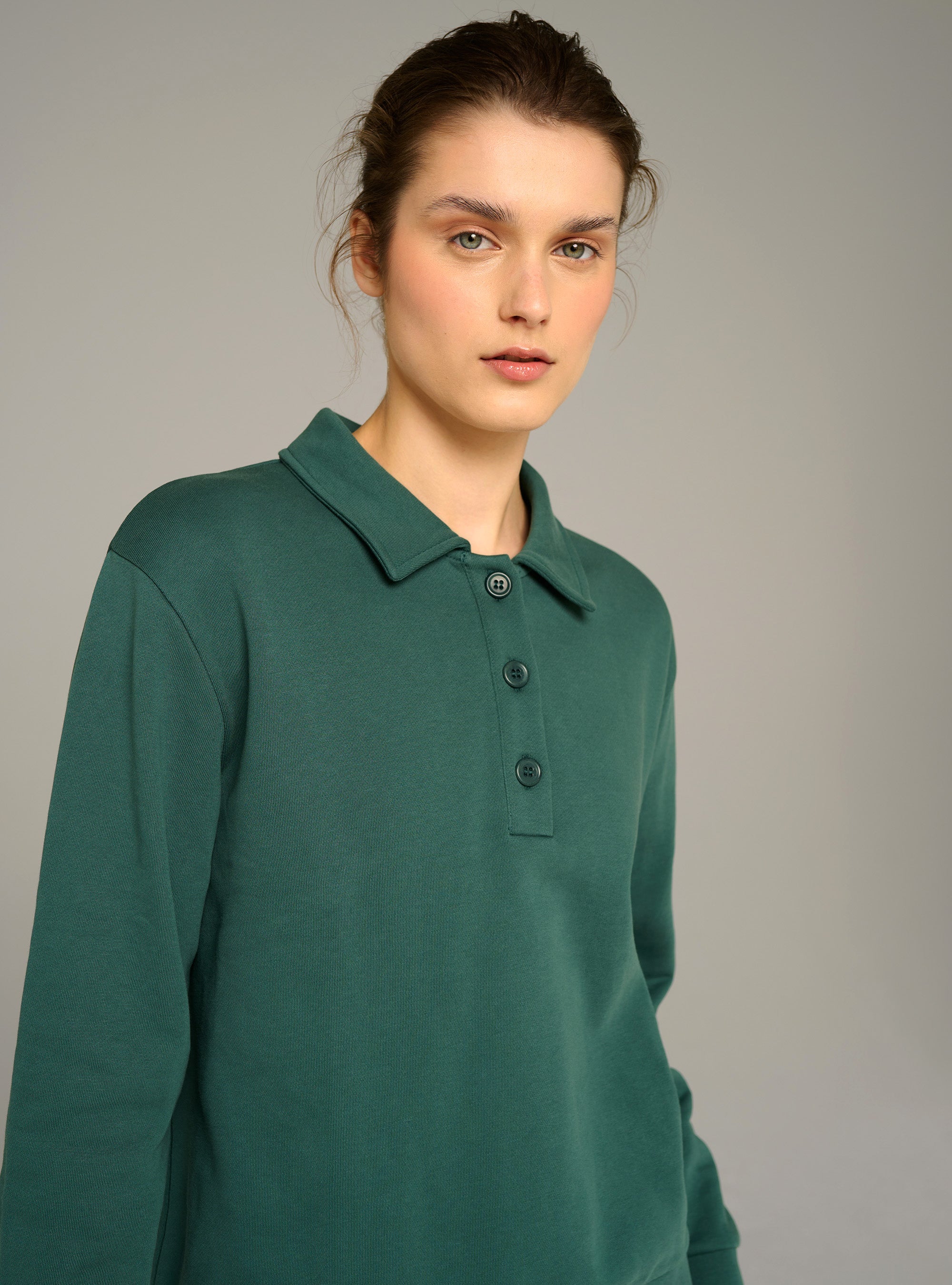Cotélac acoté sweat oversize col polo en coton biologique