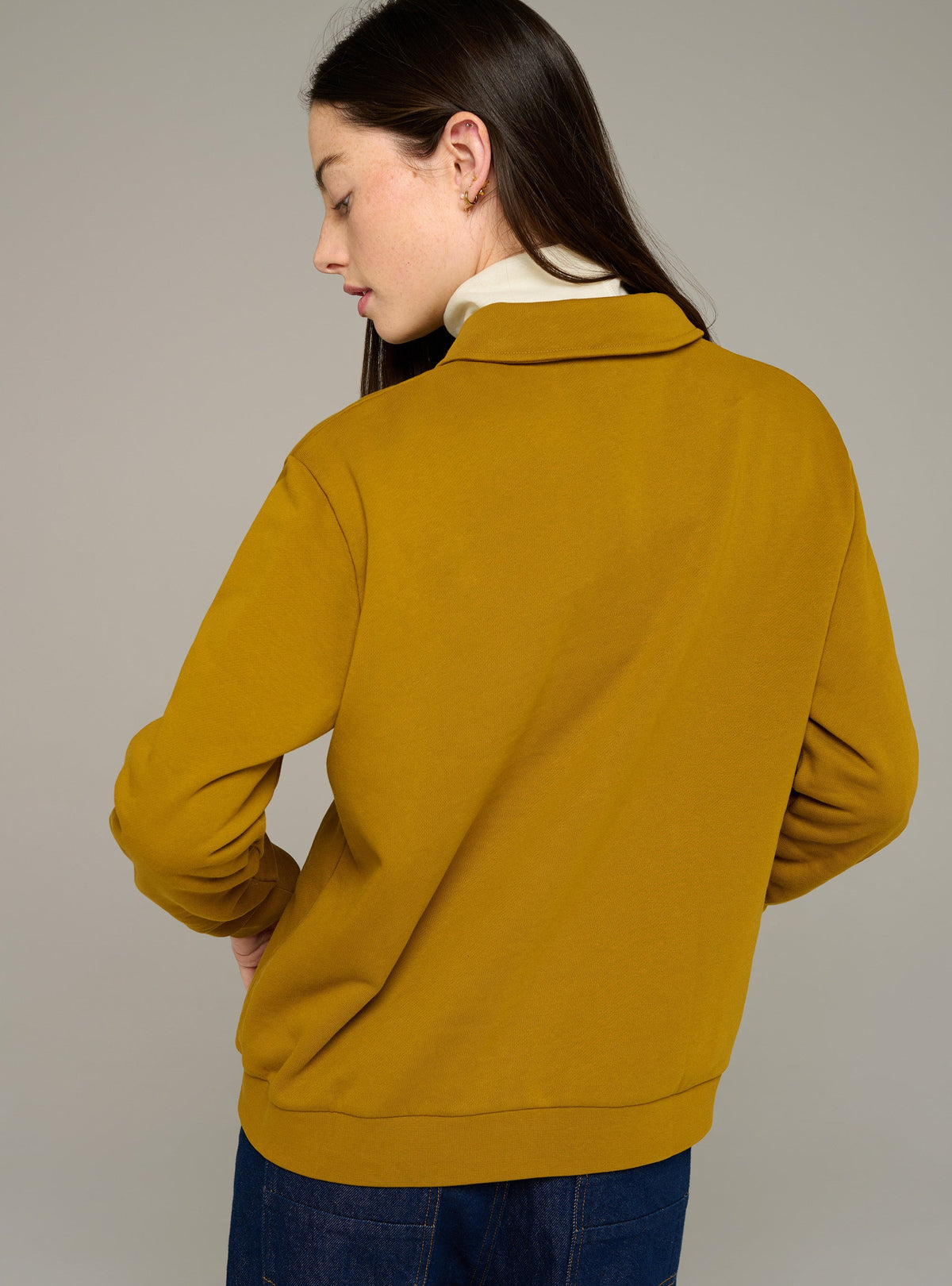 Cotélac acoté sweat oversize col polo en coton biologique