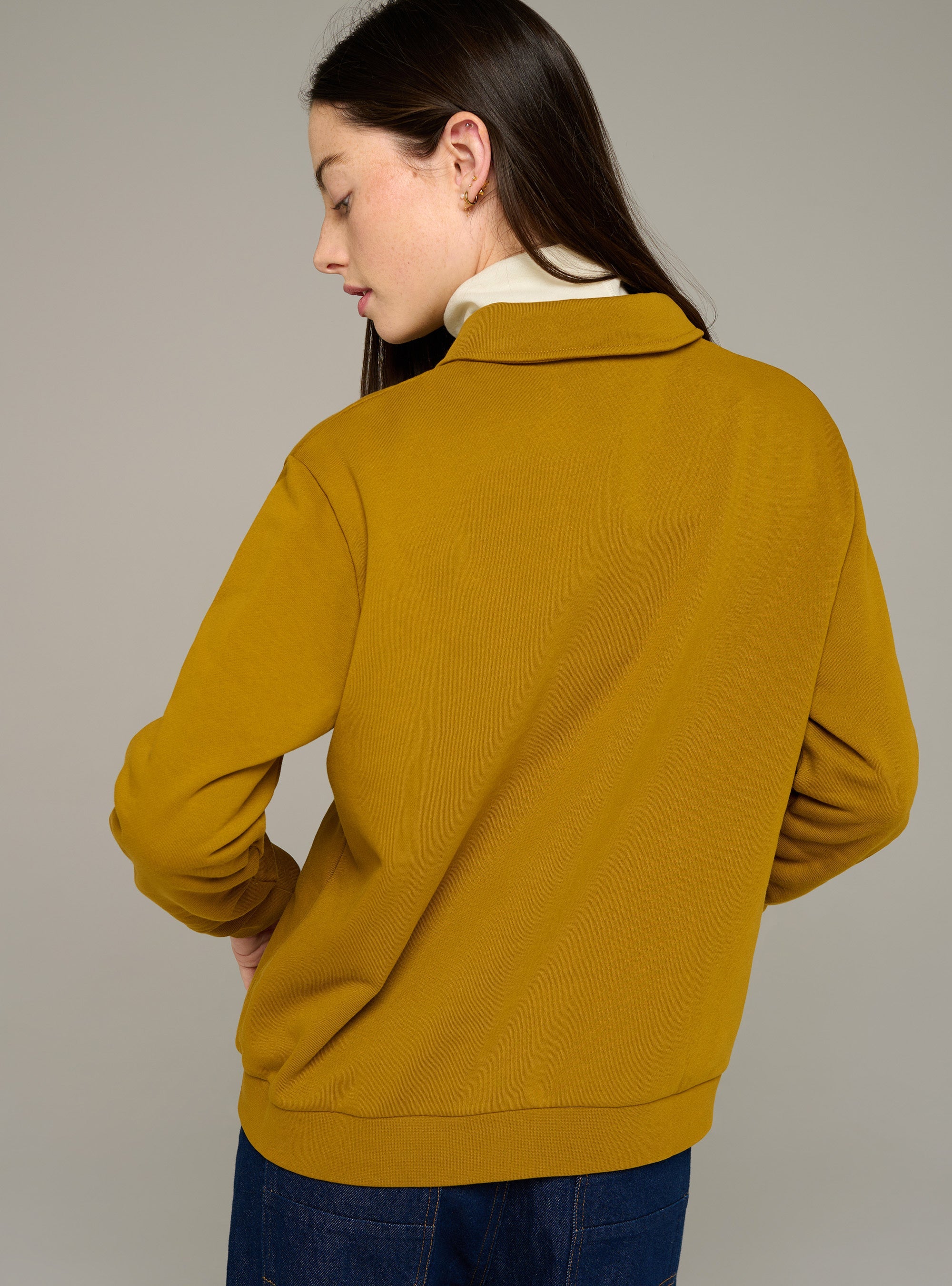Cotélac acoté sweat oversize col polo en coton biologique
