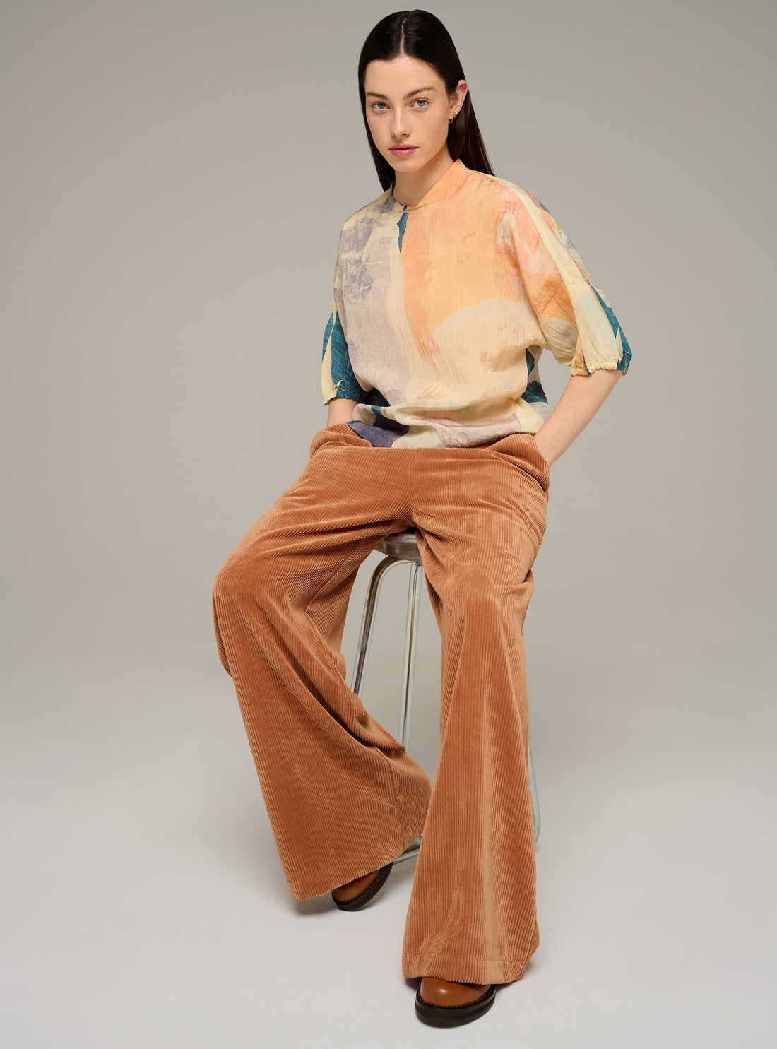 Cotélac acoté blouse manches 3/4 imprimée