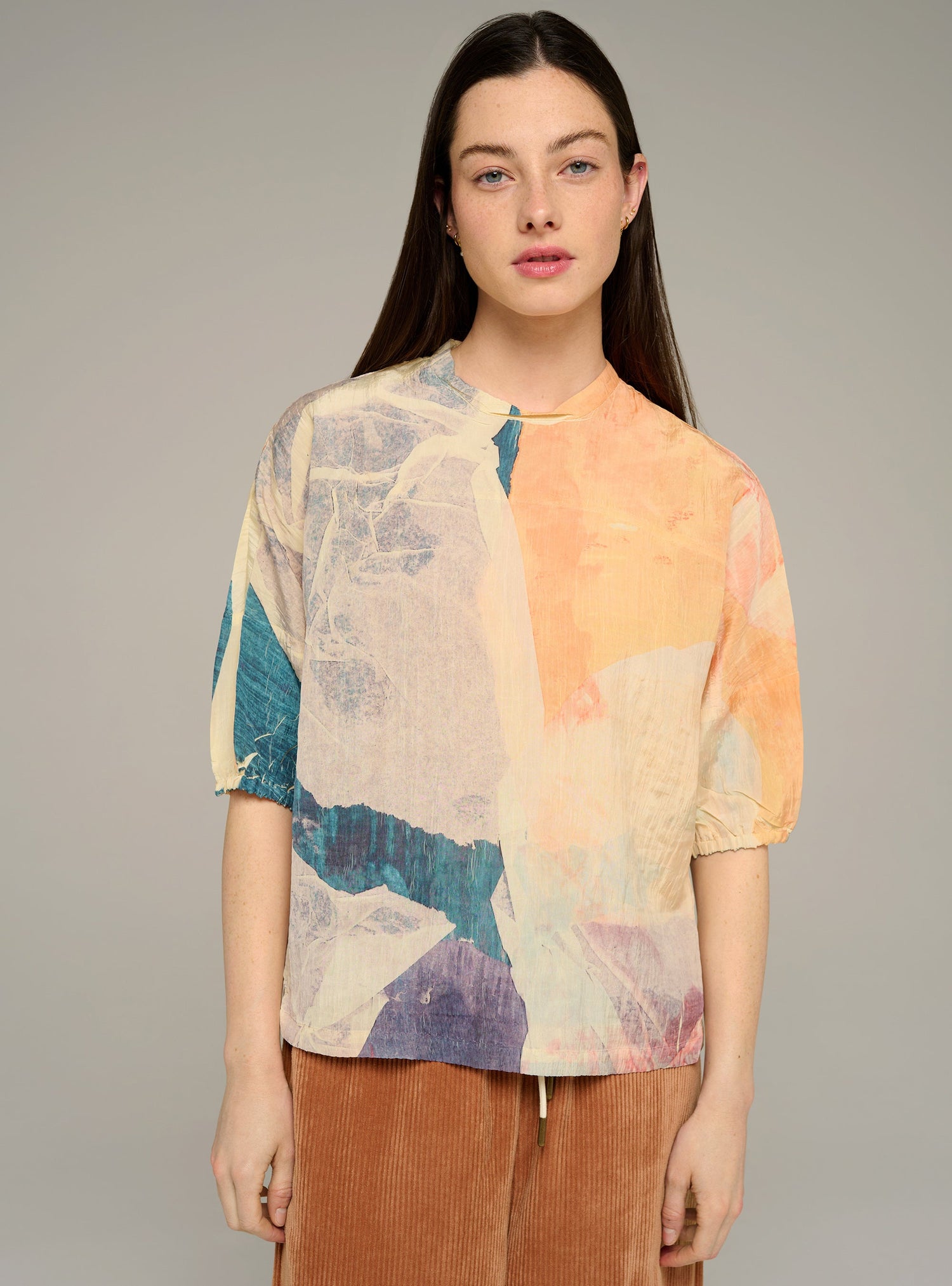 Cotélac acoté blouse manches 3/4 imprimée