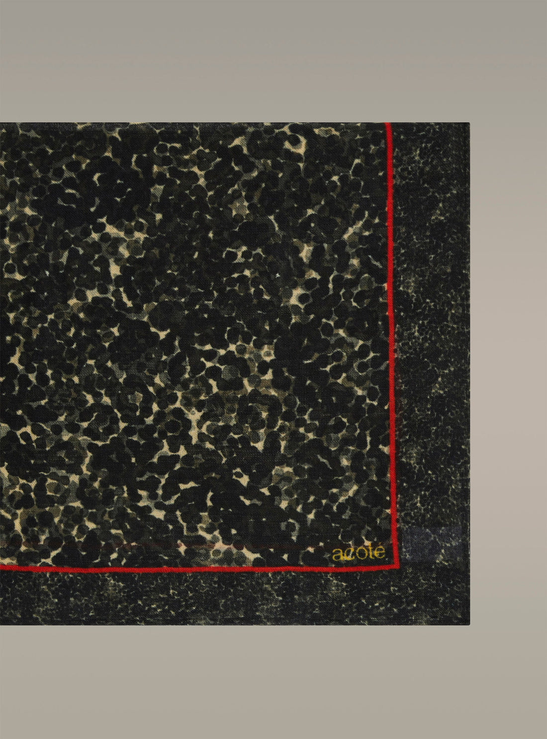 Foulard grand format en laine imprimé acoté 