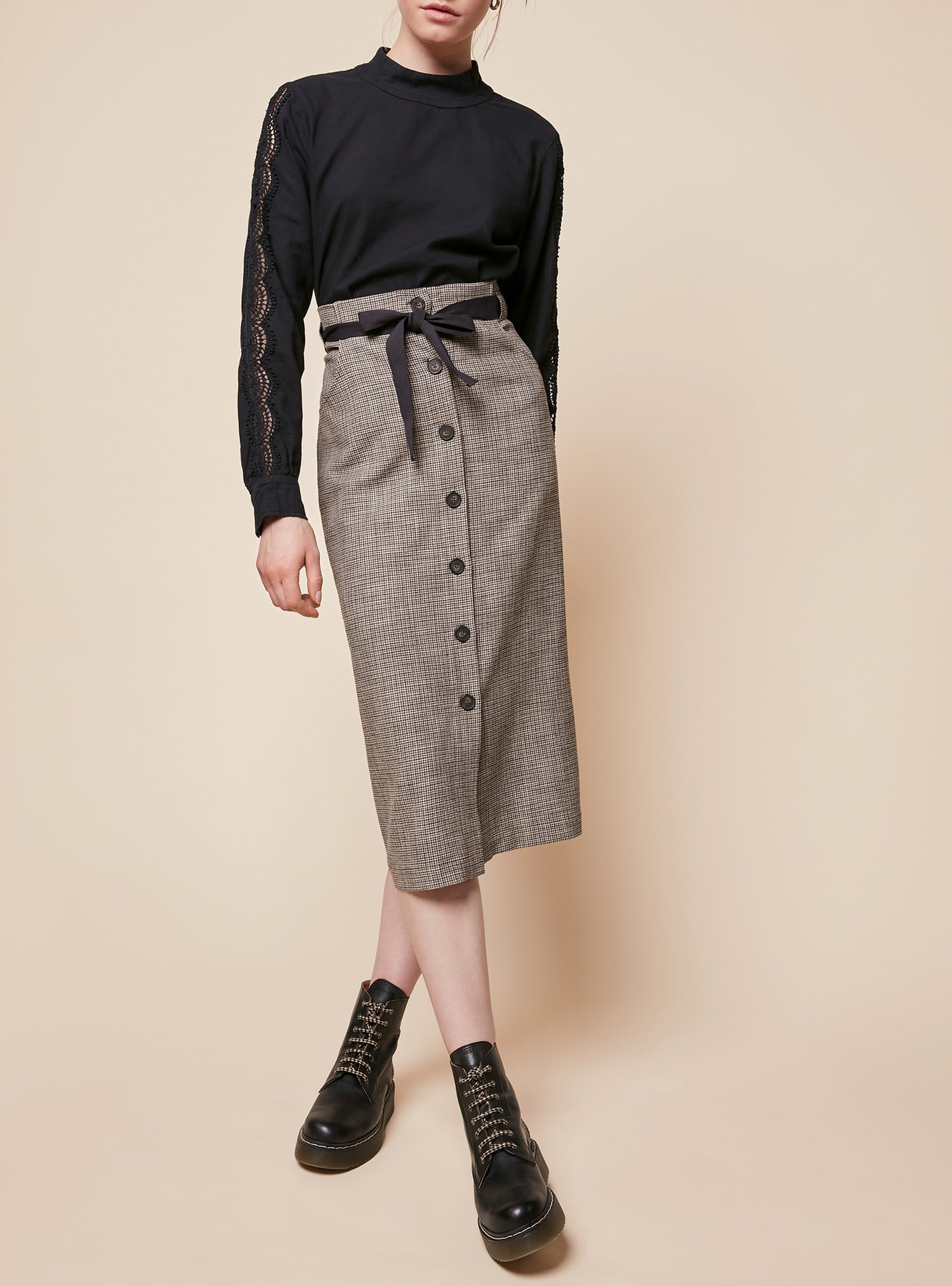 Tie Pencil Skirt