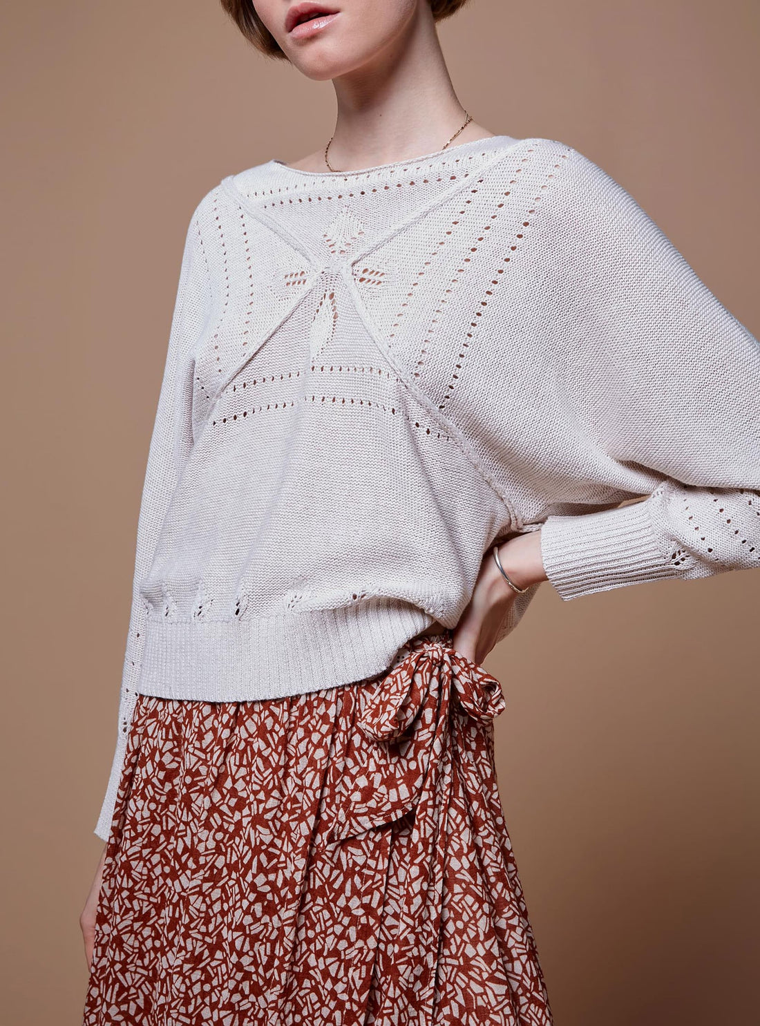 Long Sleeve Boat Neck Sweater