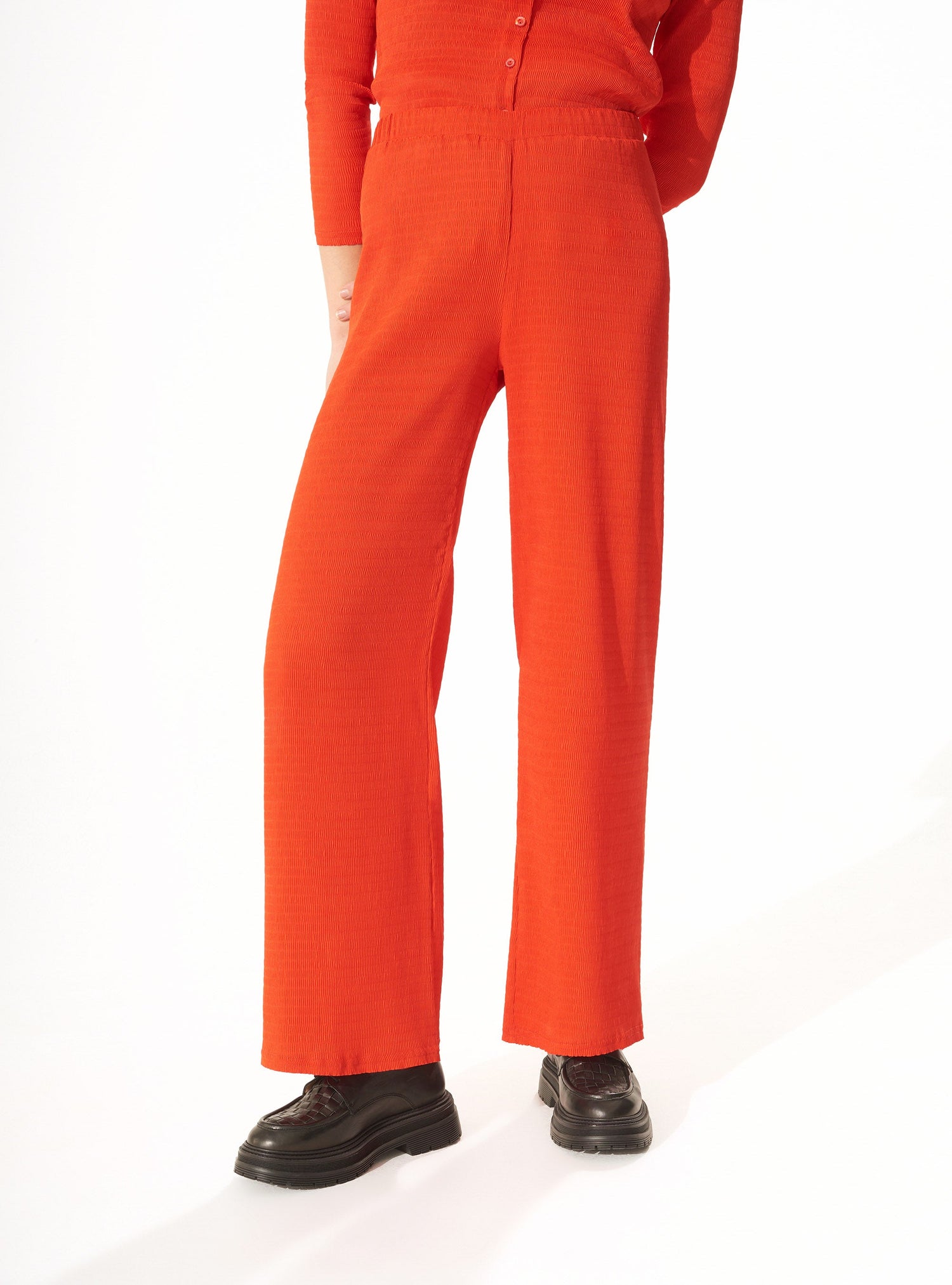 Pantalon large bouillonné Cerise