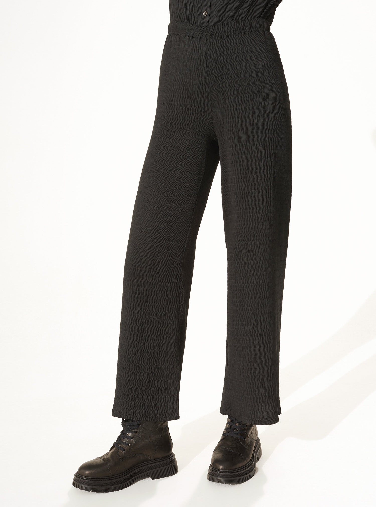 Pantalon large bouillonné Noir