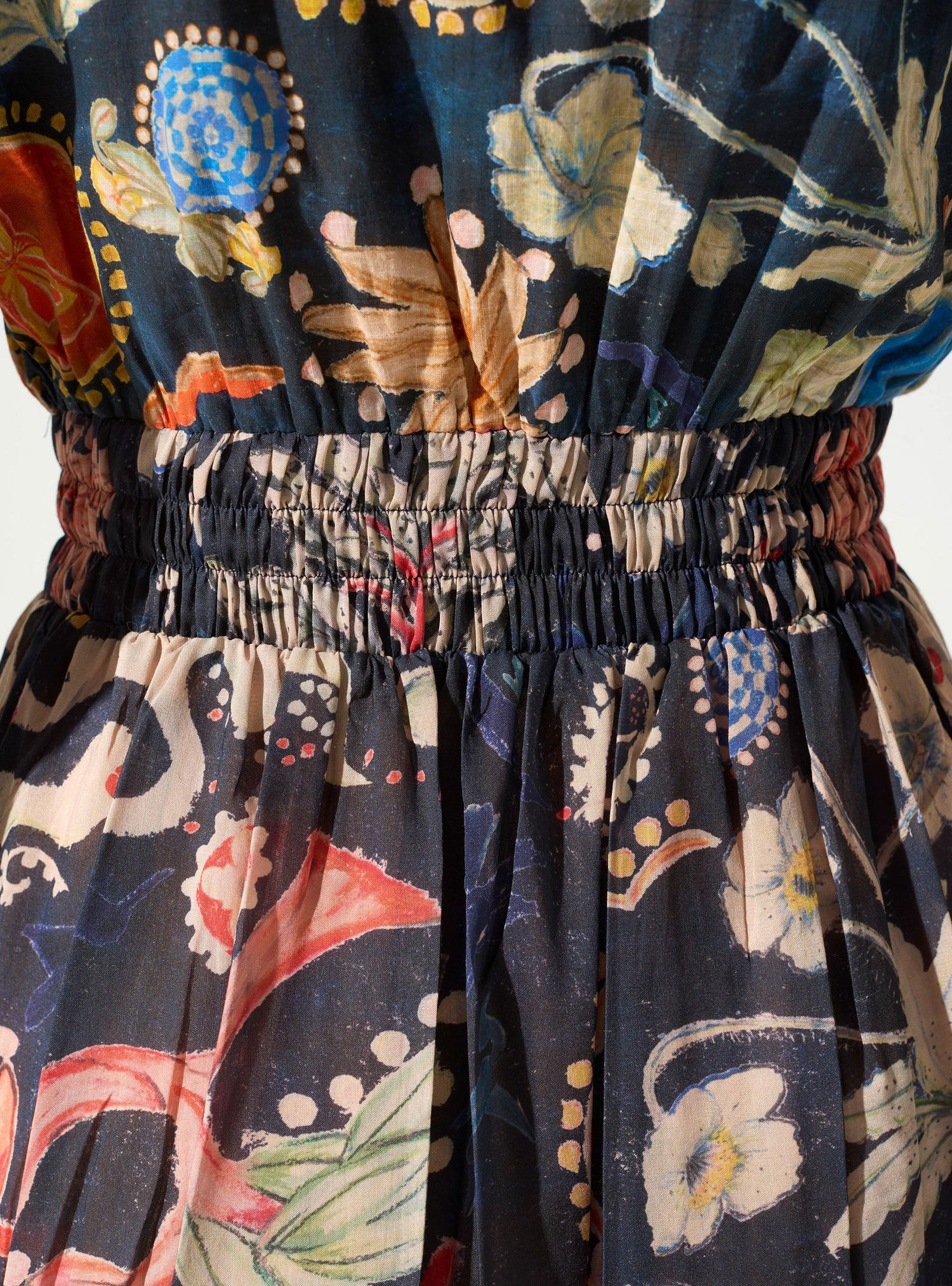 Robe longue smockée à la taille Cotélac 