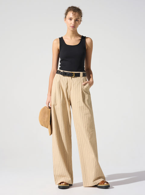 Pantalon large ceinture anglaise