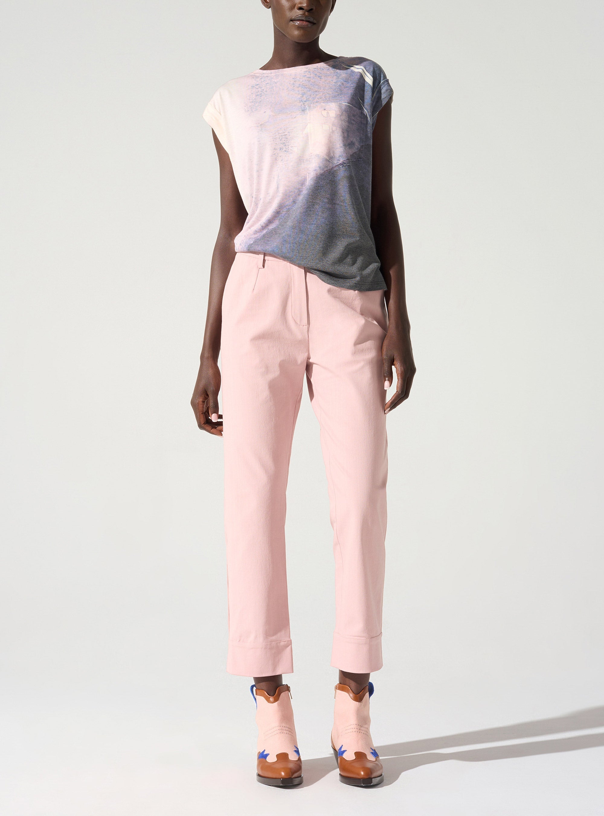 Pantalon Capri avec ceinture passant Cotélac 