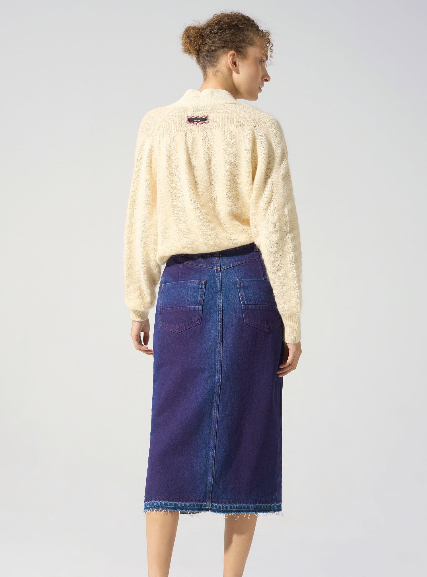 Straight denim skirt