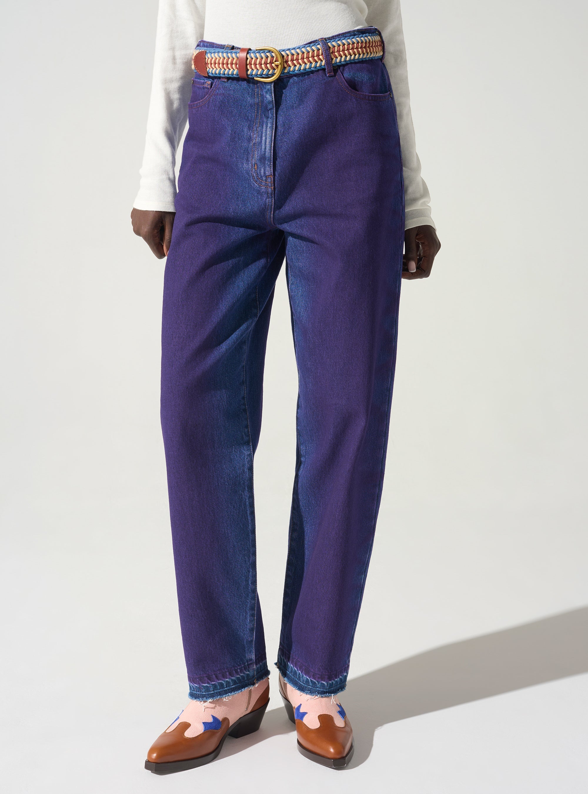 Pantalon droit taille haute