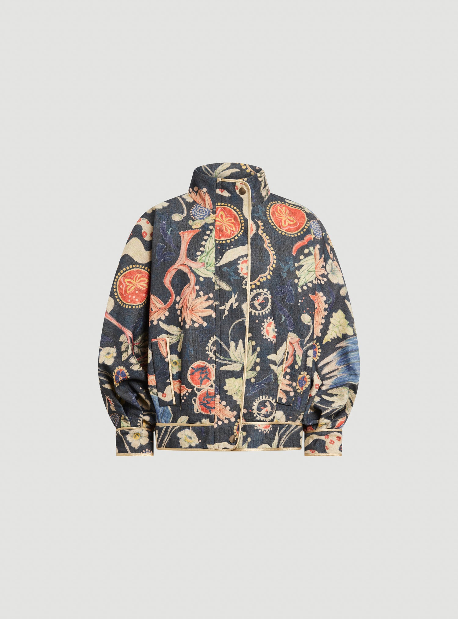 Oversized jacket with high collar