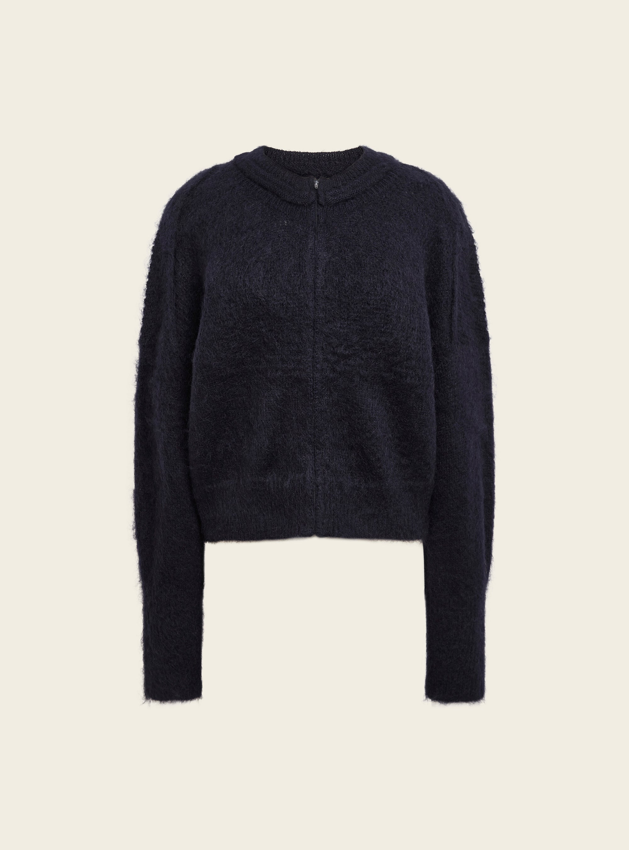 Cardigan court zippé en mohair Cotélac 