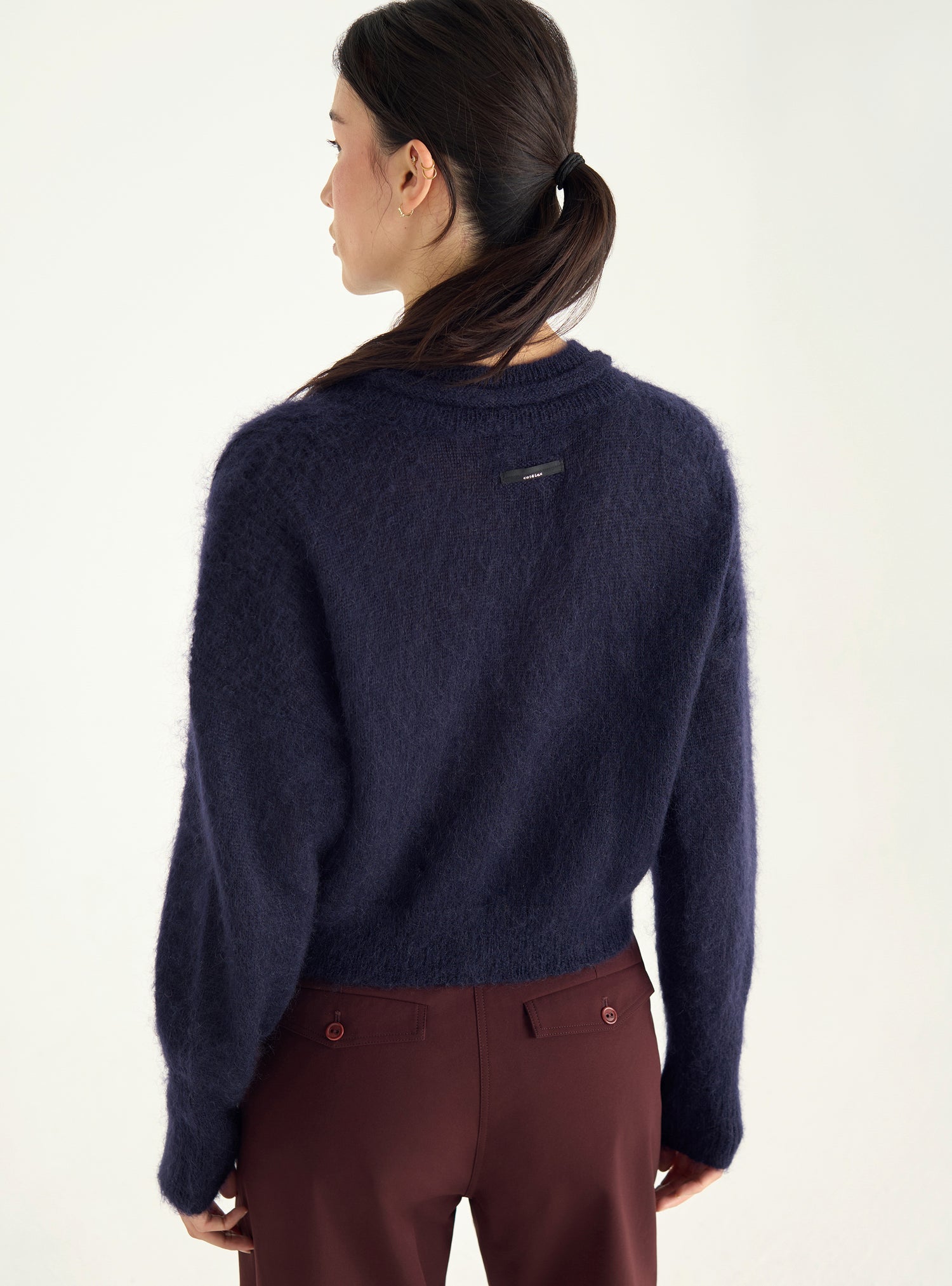 Kurzer Mohair-Cardigan mit Reißverschluss