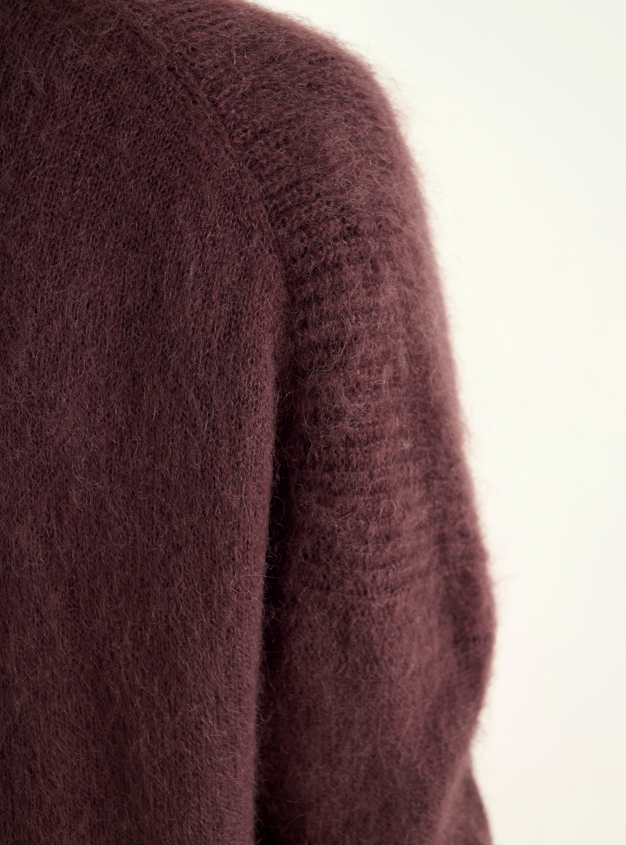 Langer Cardigan aus gebürstetem Mohair