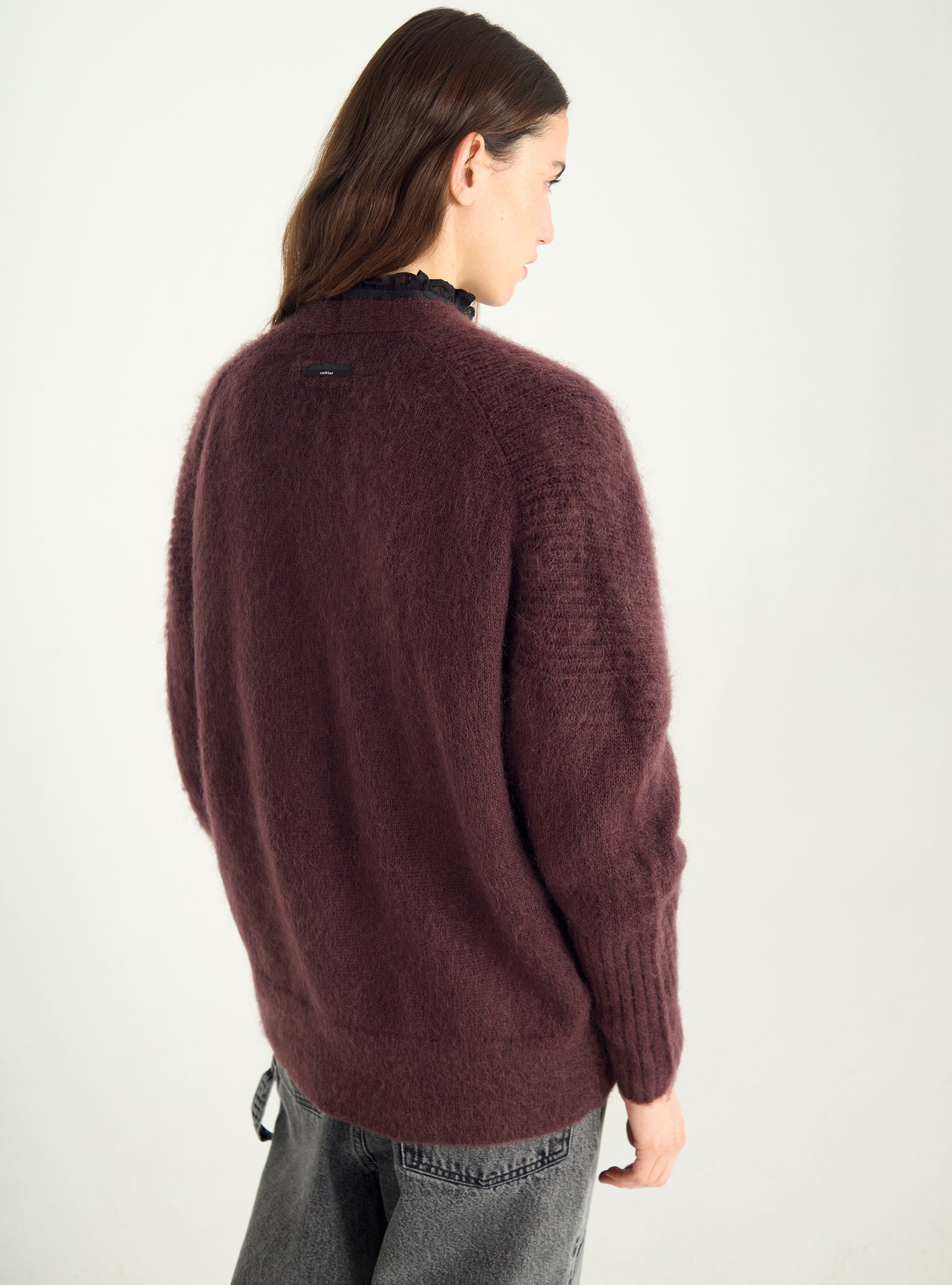 Langer Cardigan aus gebürstetem Mohair