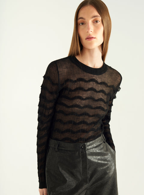 Lace knit sweater