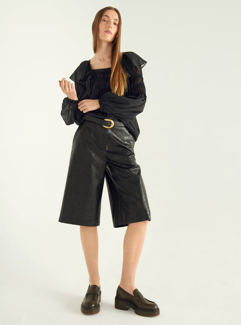 Blouse en voile plissé