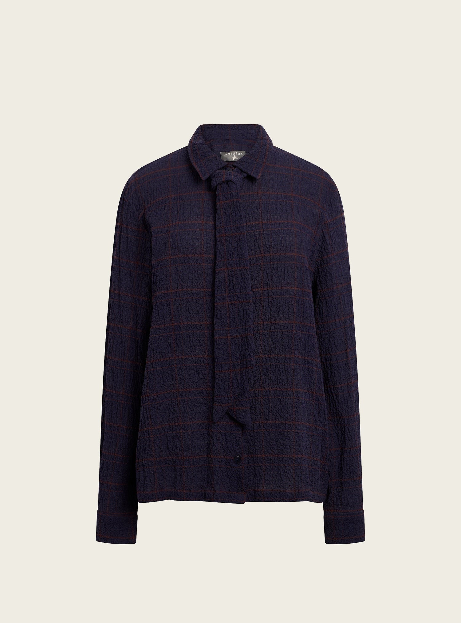 Chemise en seersucker à lavallière amovible Cotélac 
