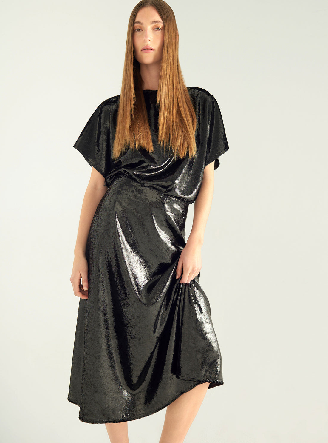 Jupe trapèze mi-mollet