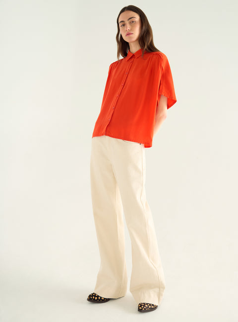 Chemise ample en cupro