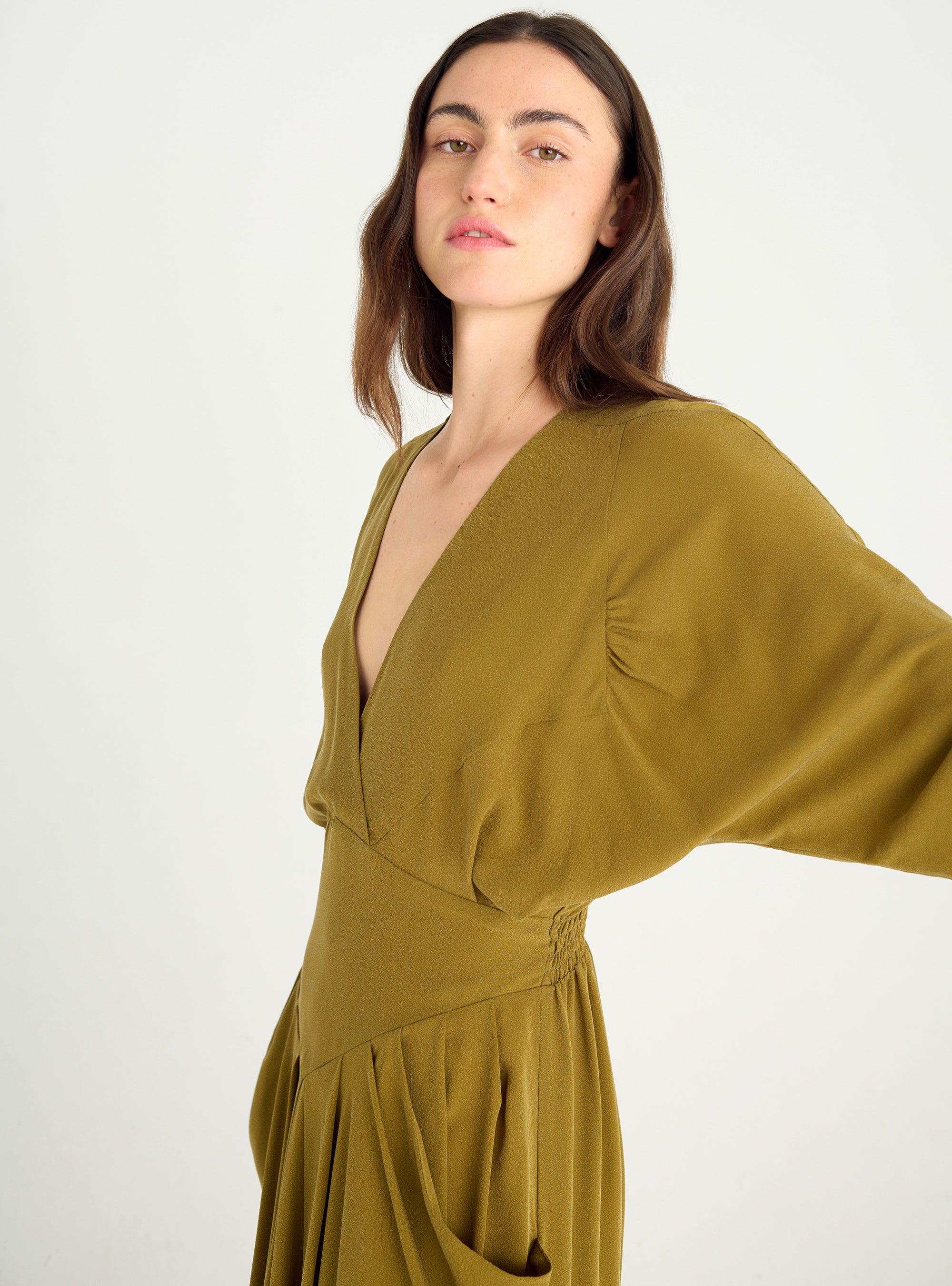 Cupro-Kleid mit Wascheffekt