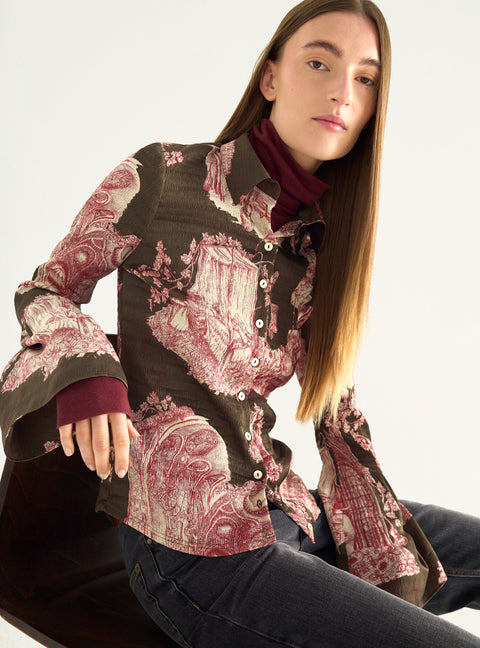 Chemise ajustée bouillonné