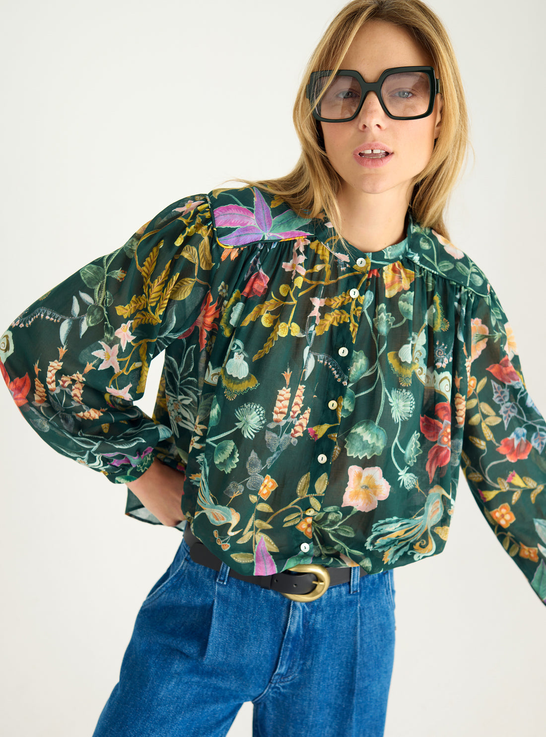 Chemise en voile de coton imprimé