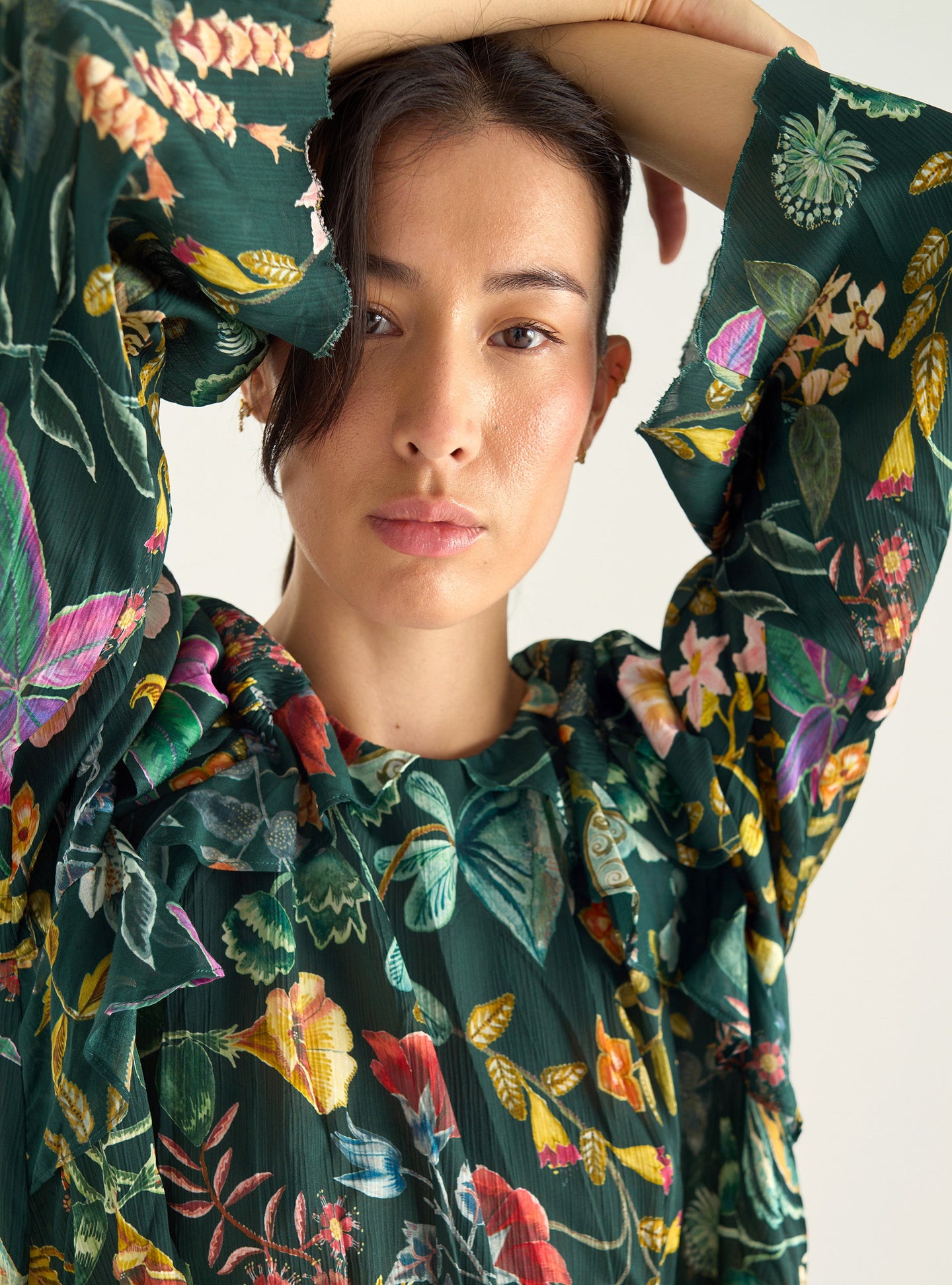 Blouse imprimée à volants Cotélac 