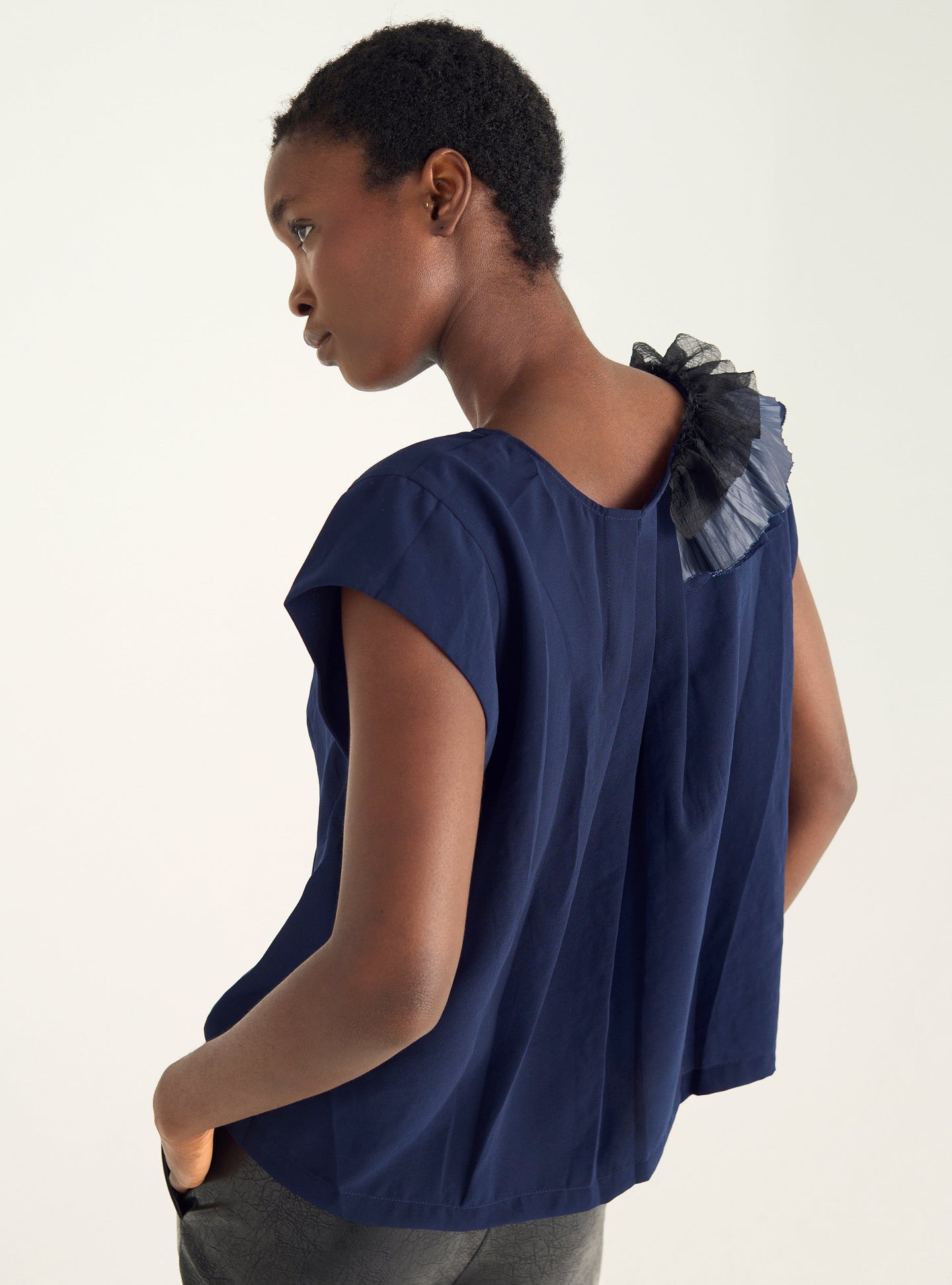 Blouse à volants plissés Cotélac 