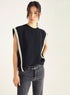 Structured tank top with guipure details