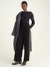 Pantalon large à taille élastiquée