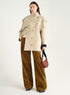 Structured wool and linen coat