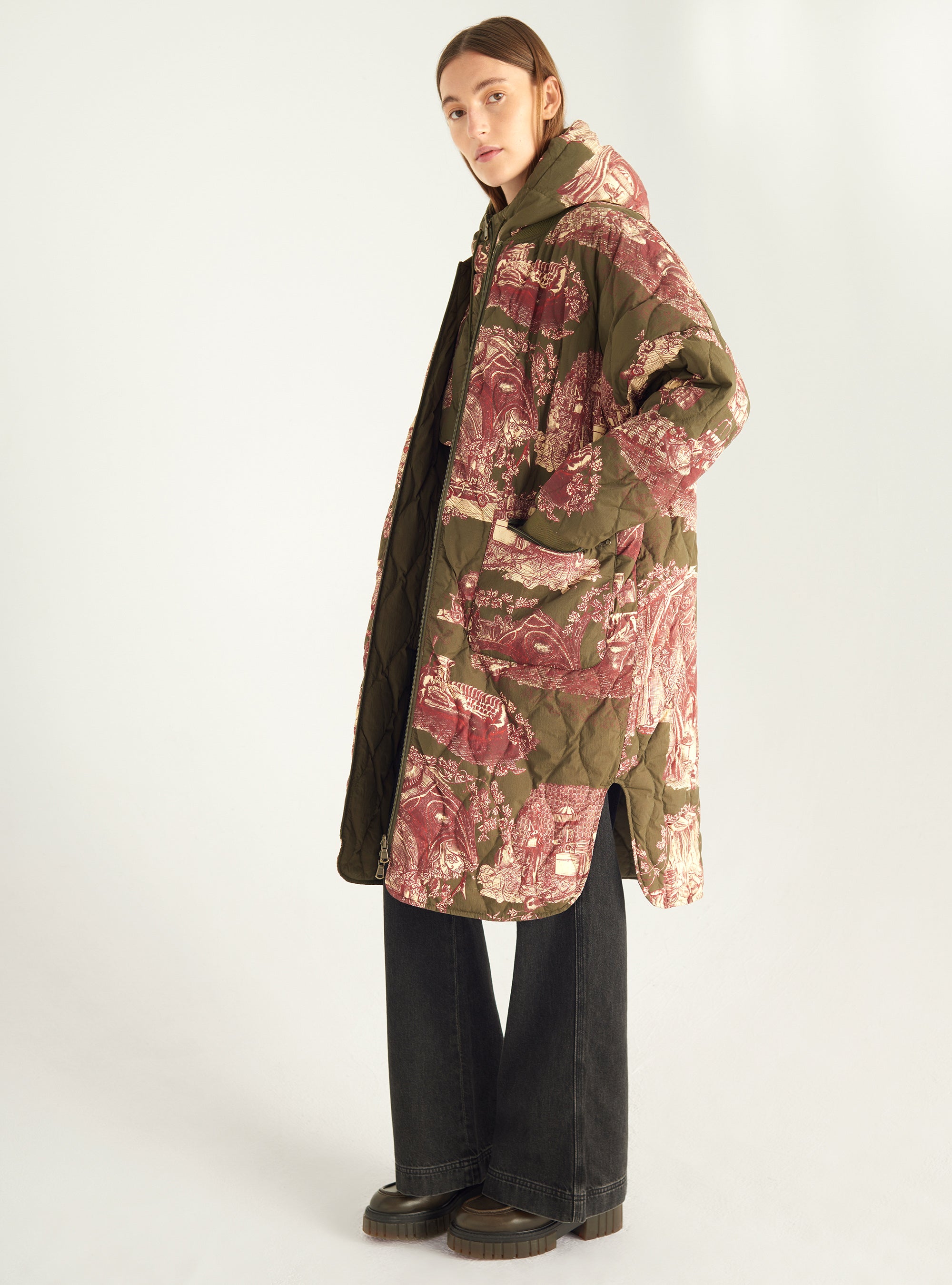Lange wendbare Daunenjacke