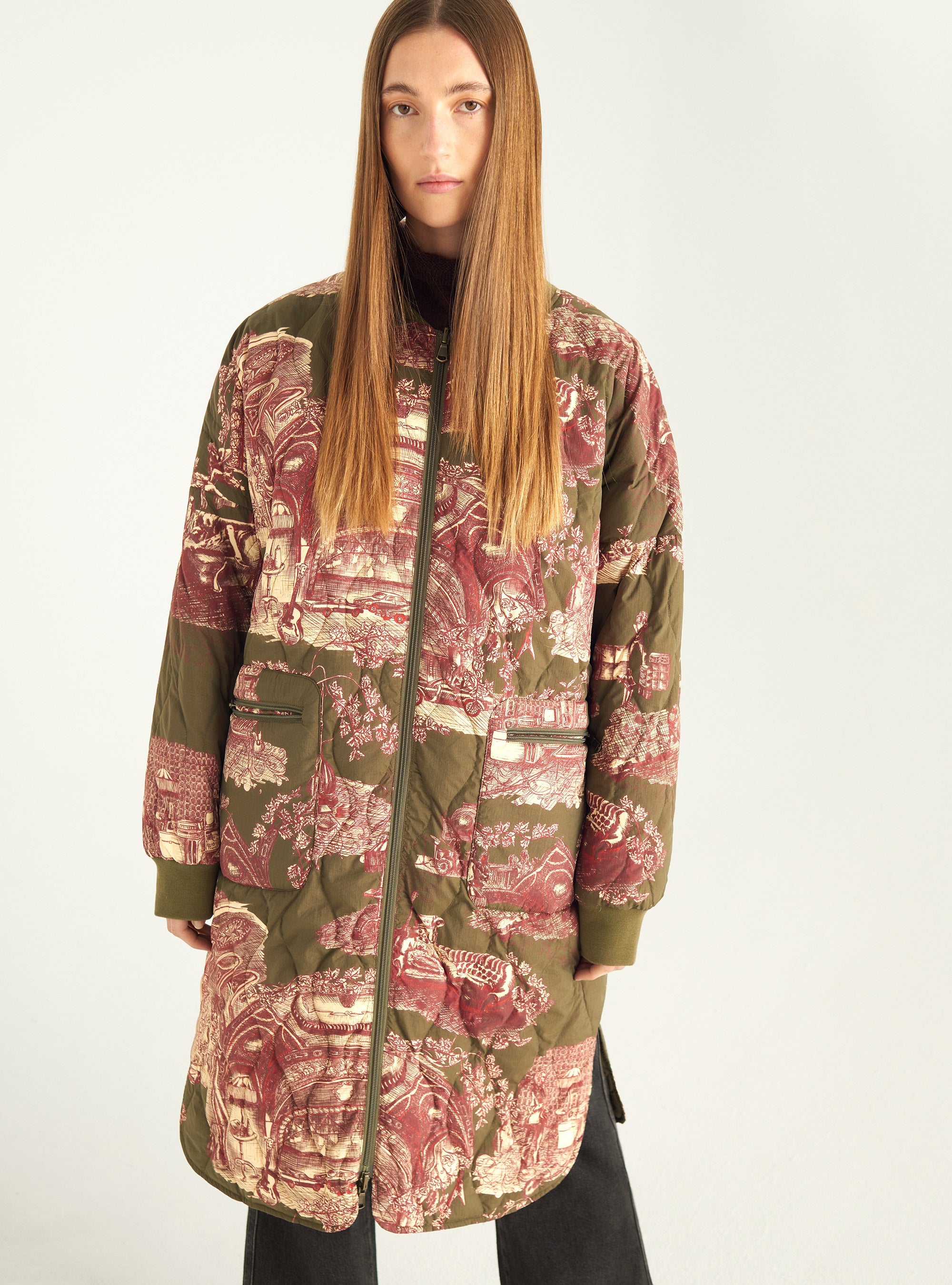 Lange wendbare Daunenjacke