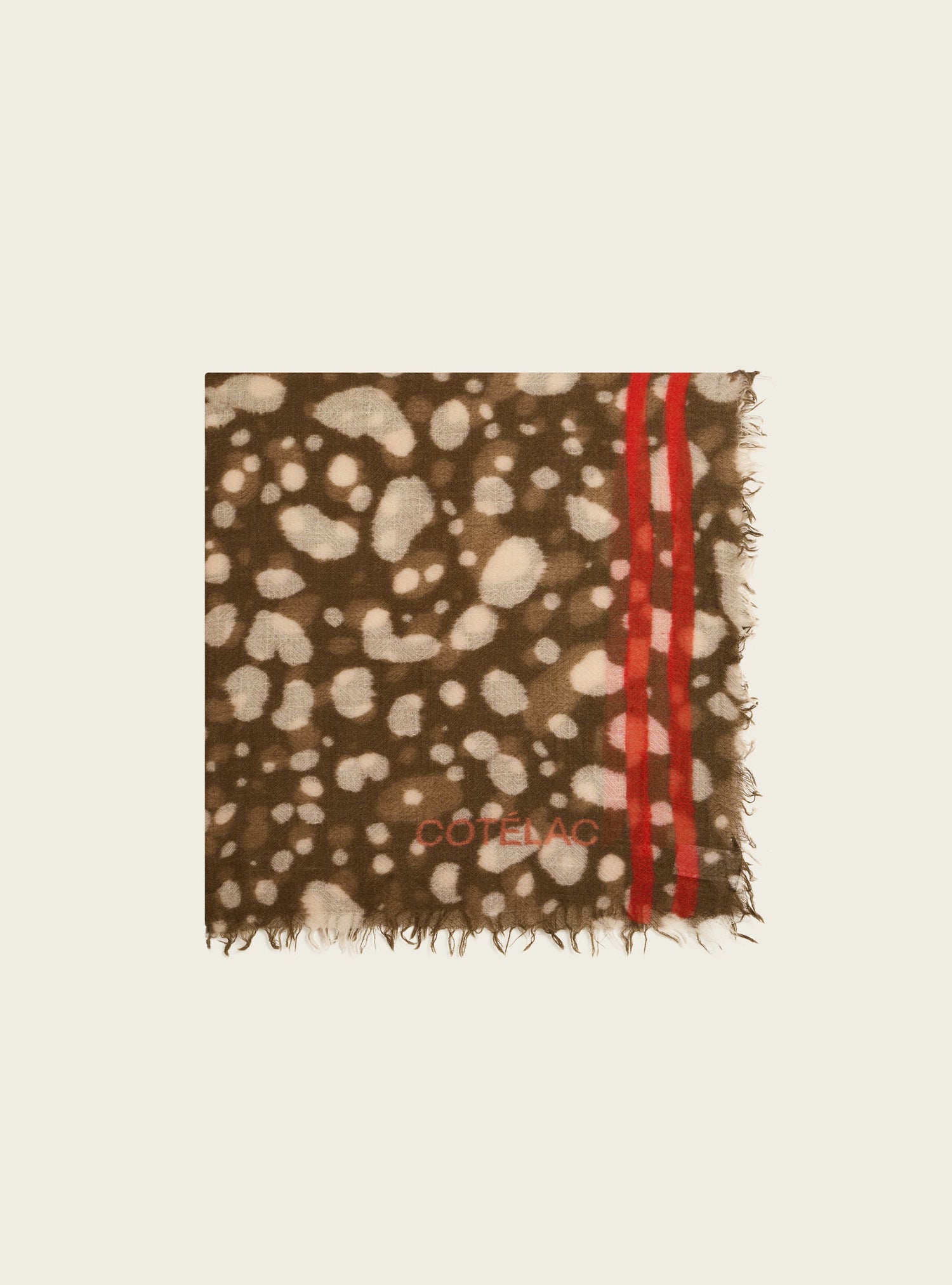 Écharpe en laine imprimée exclusif "Aquarelle sauvage" Cotélac 