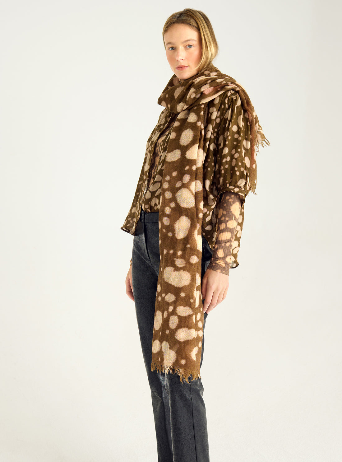 Exclusive printed wool scarf &quot;Wild Watercolor&quot;