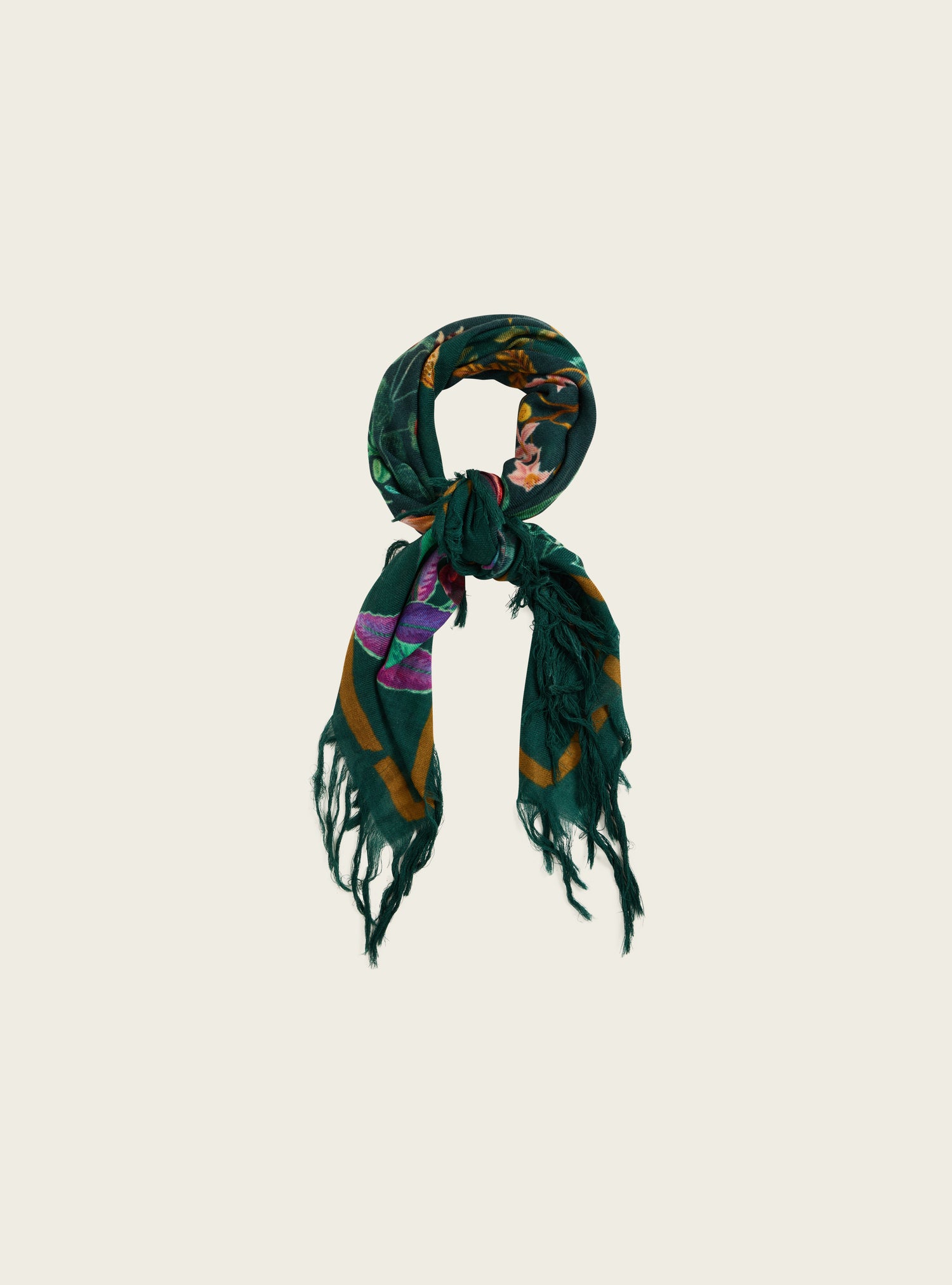 Exclusive “Bar Rock” printed wool scarf