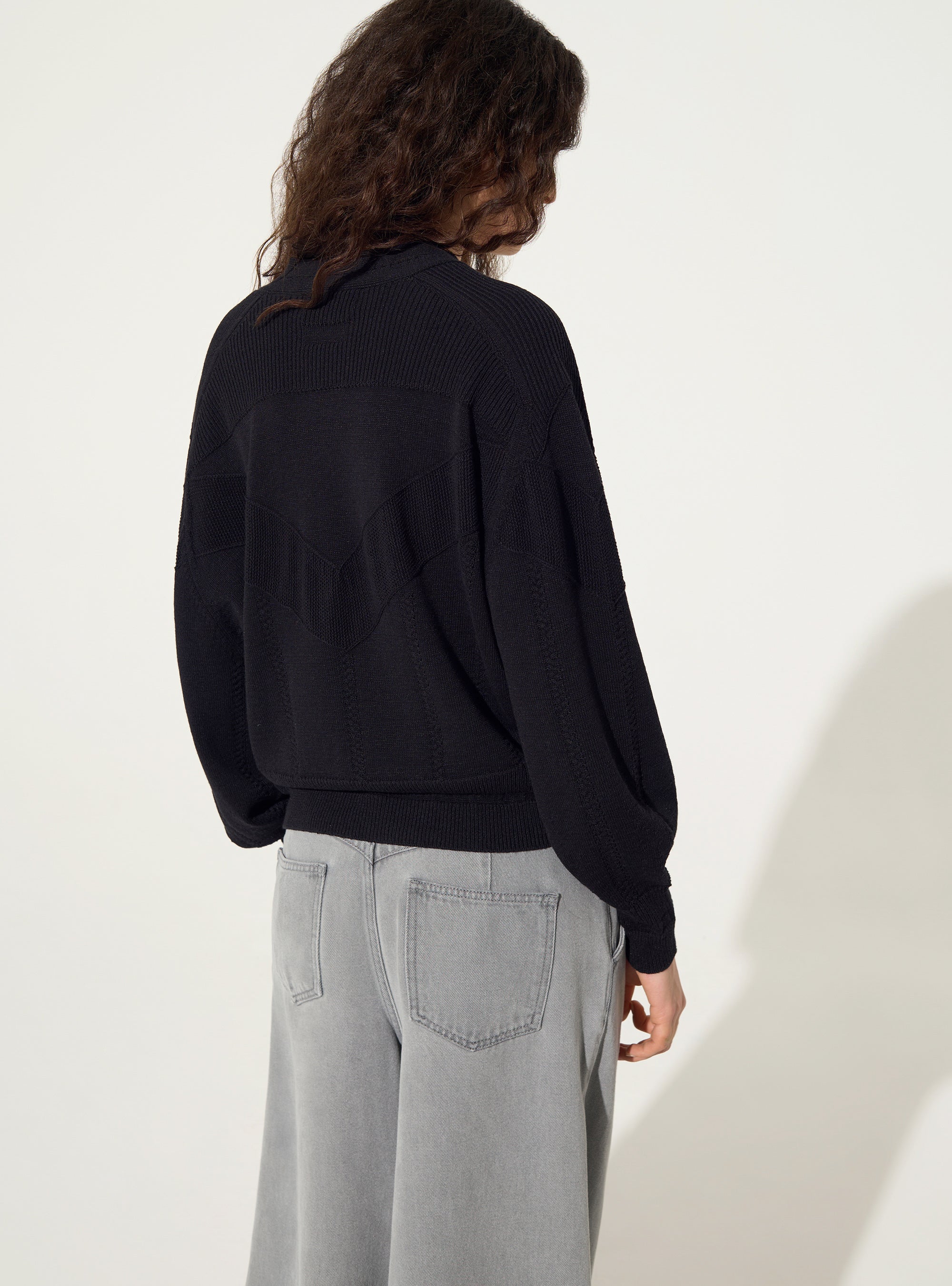 black cotton cardigan