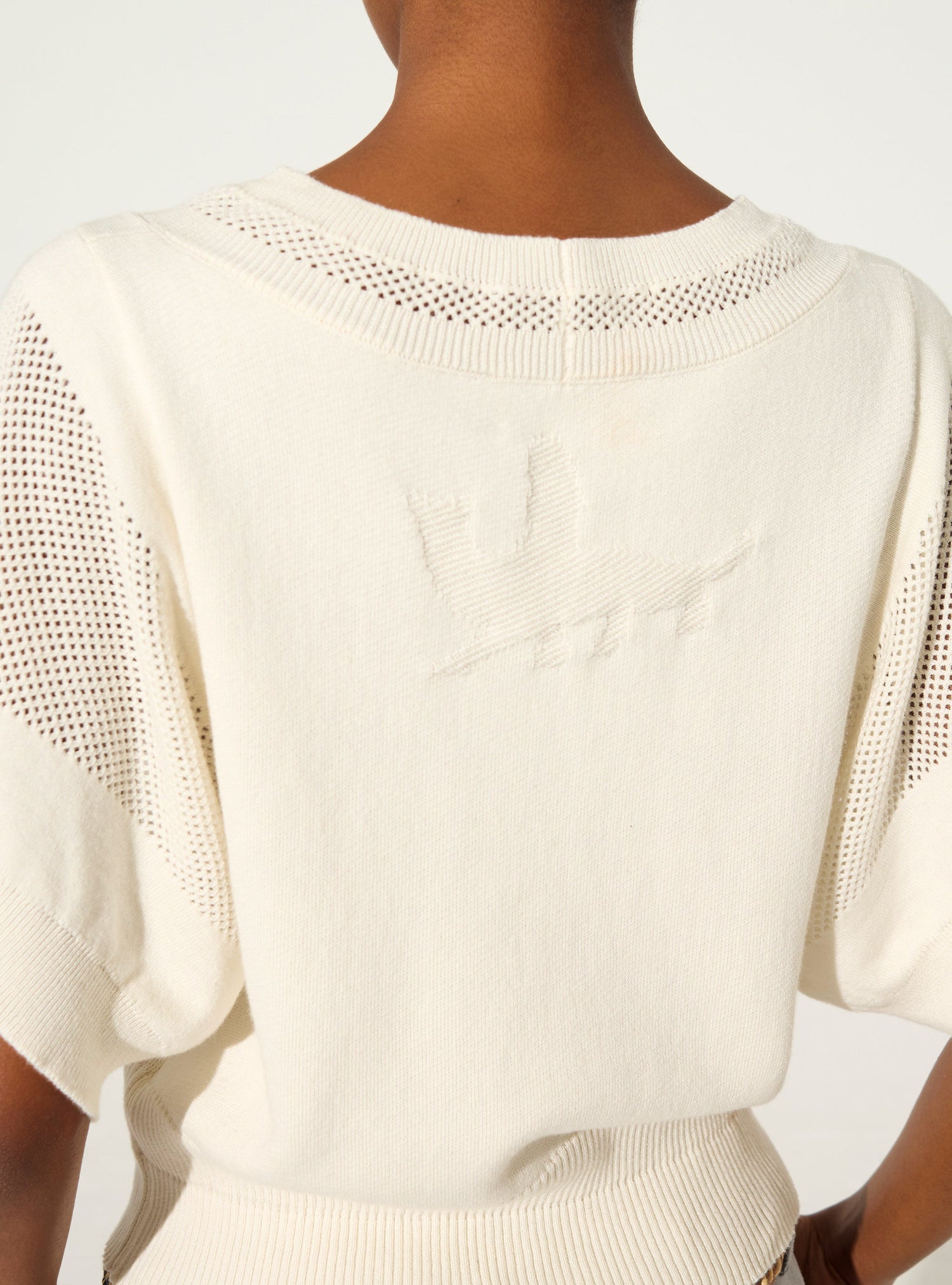 Pull en coton et cachemire blanc