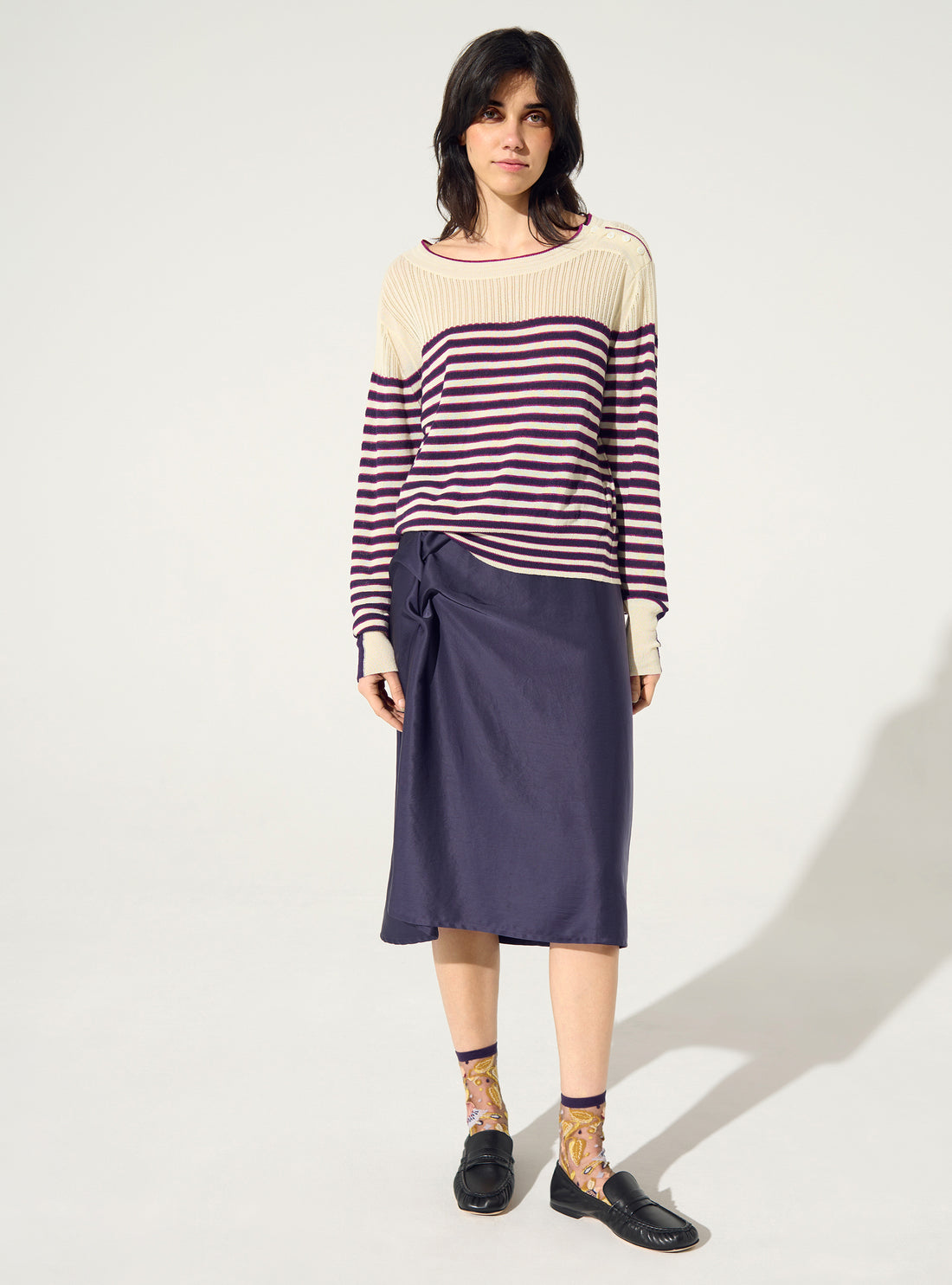 Striped Breton-striped cotton sweater