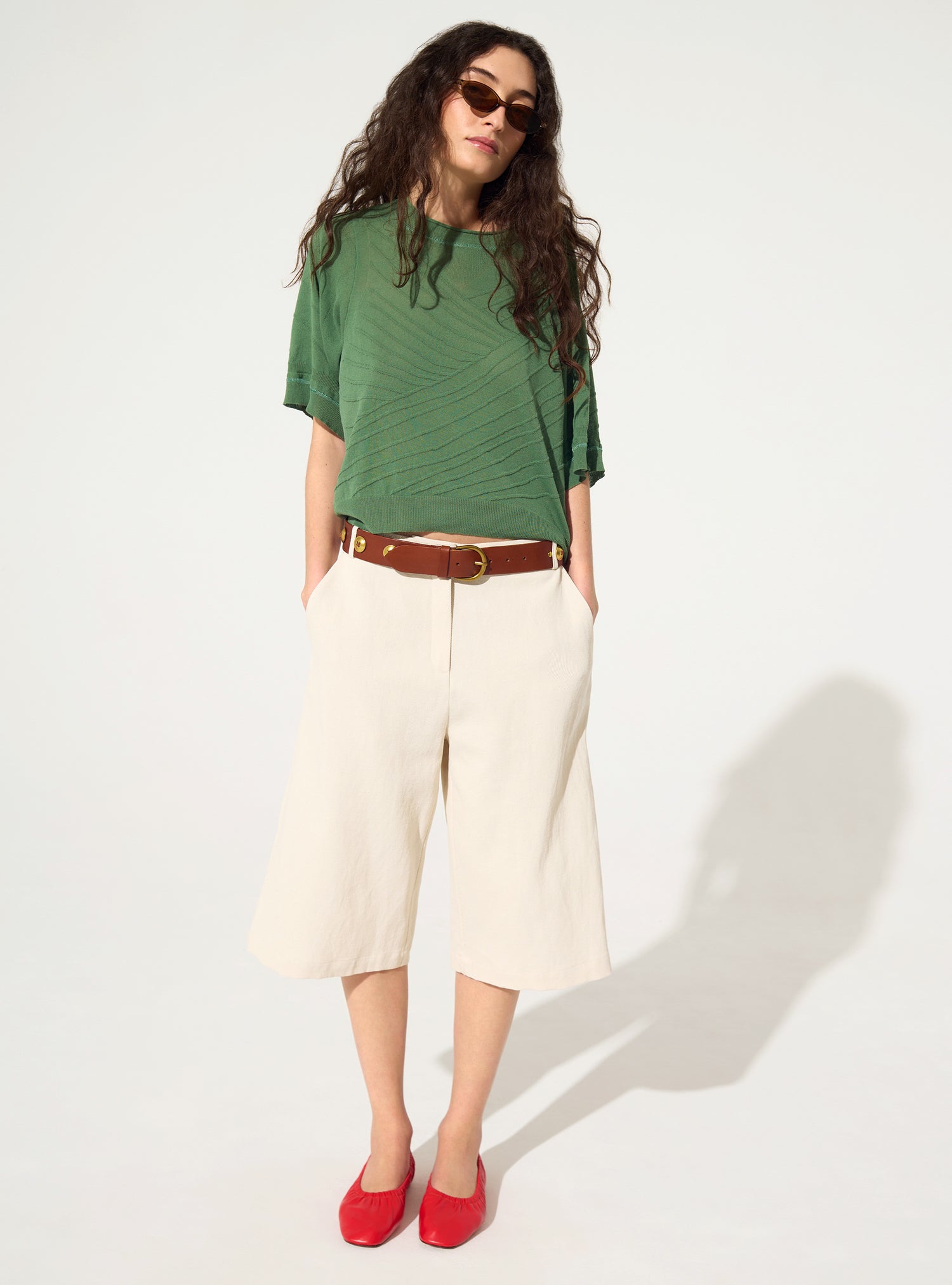 Green cotton sweater