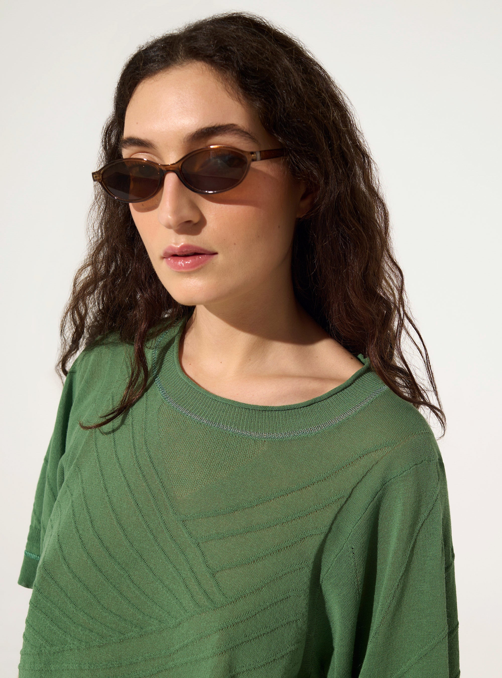 Green cotton sweater