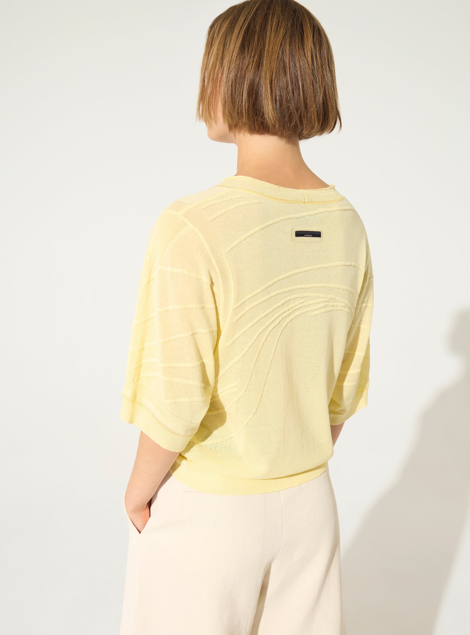Pull en coton jaune