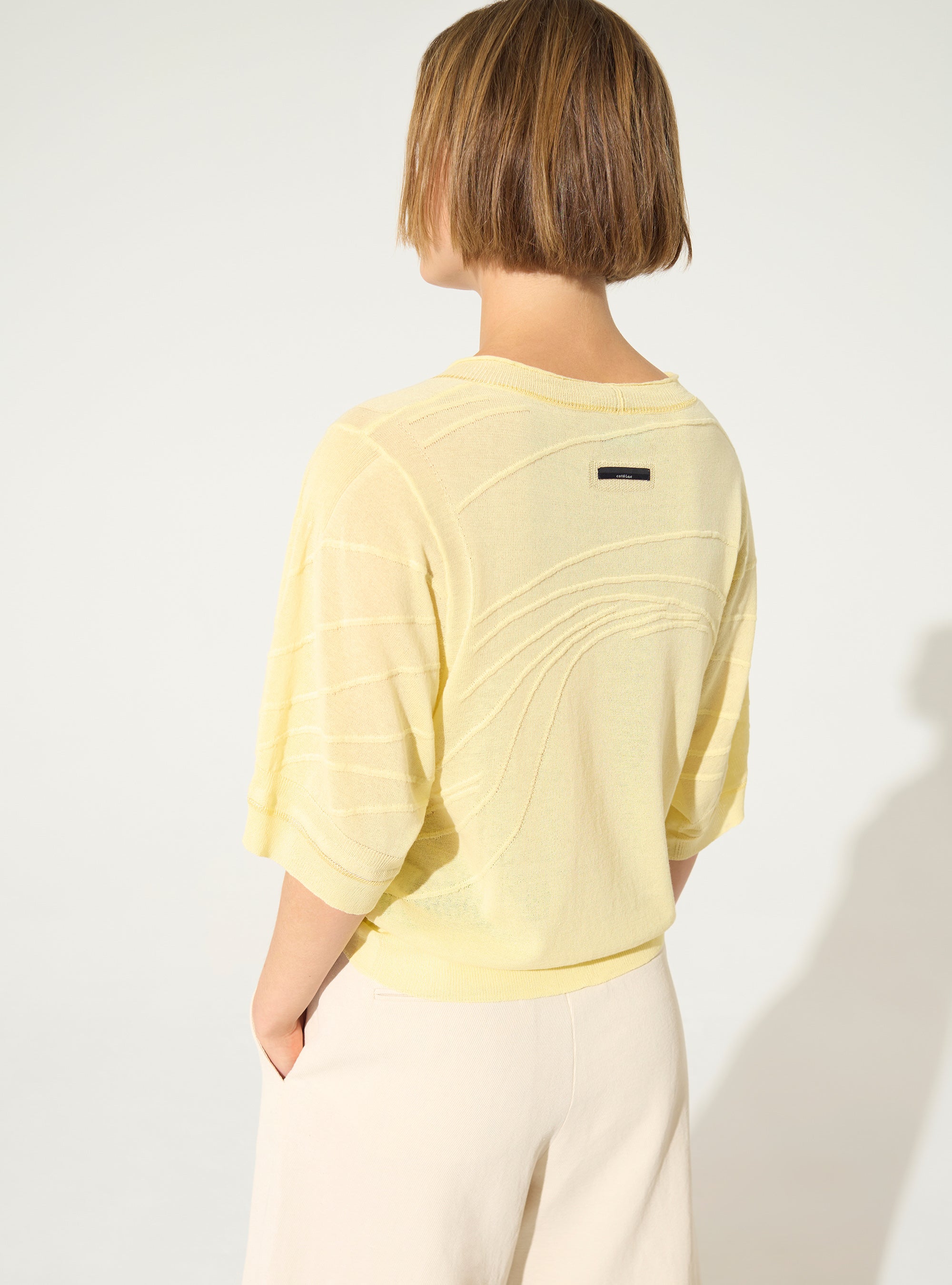 Pull en coton jaune