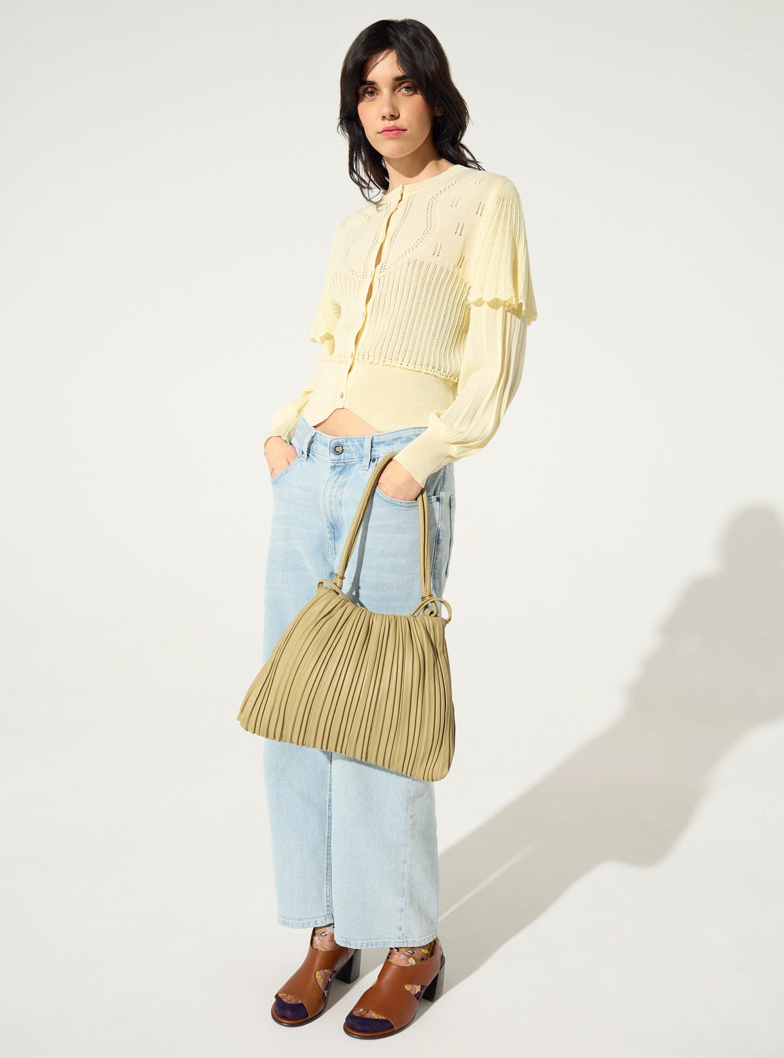 Cardigan plissé blanc