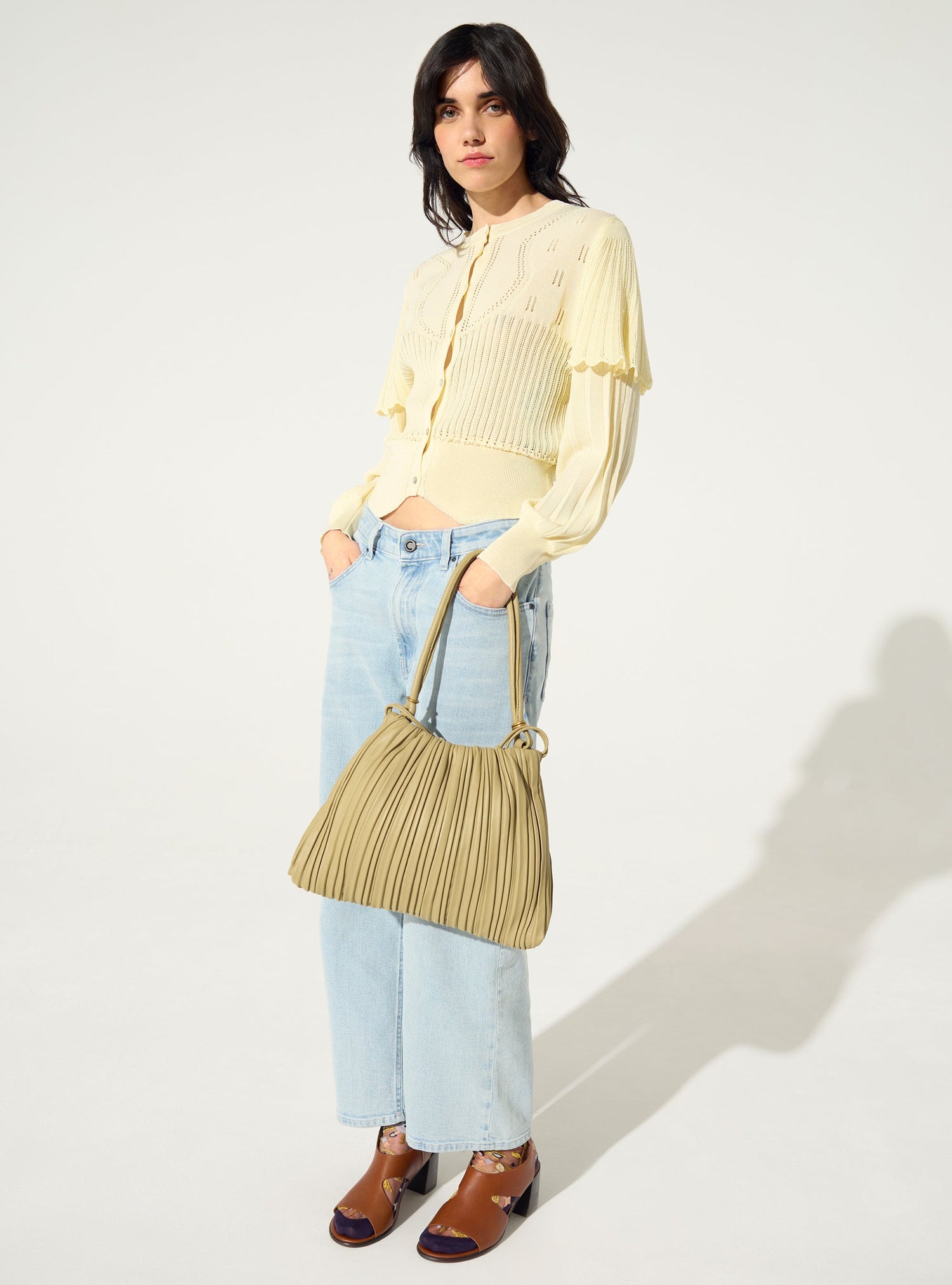 Cardigan plissé blanc